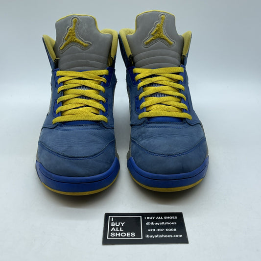 Size 11 - Air Jordan 5 Retro Laney Blue Black Yellow Suede (CD2720-400)