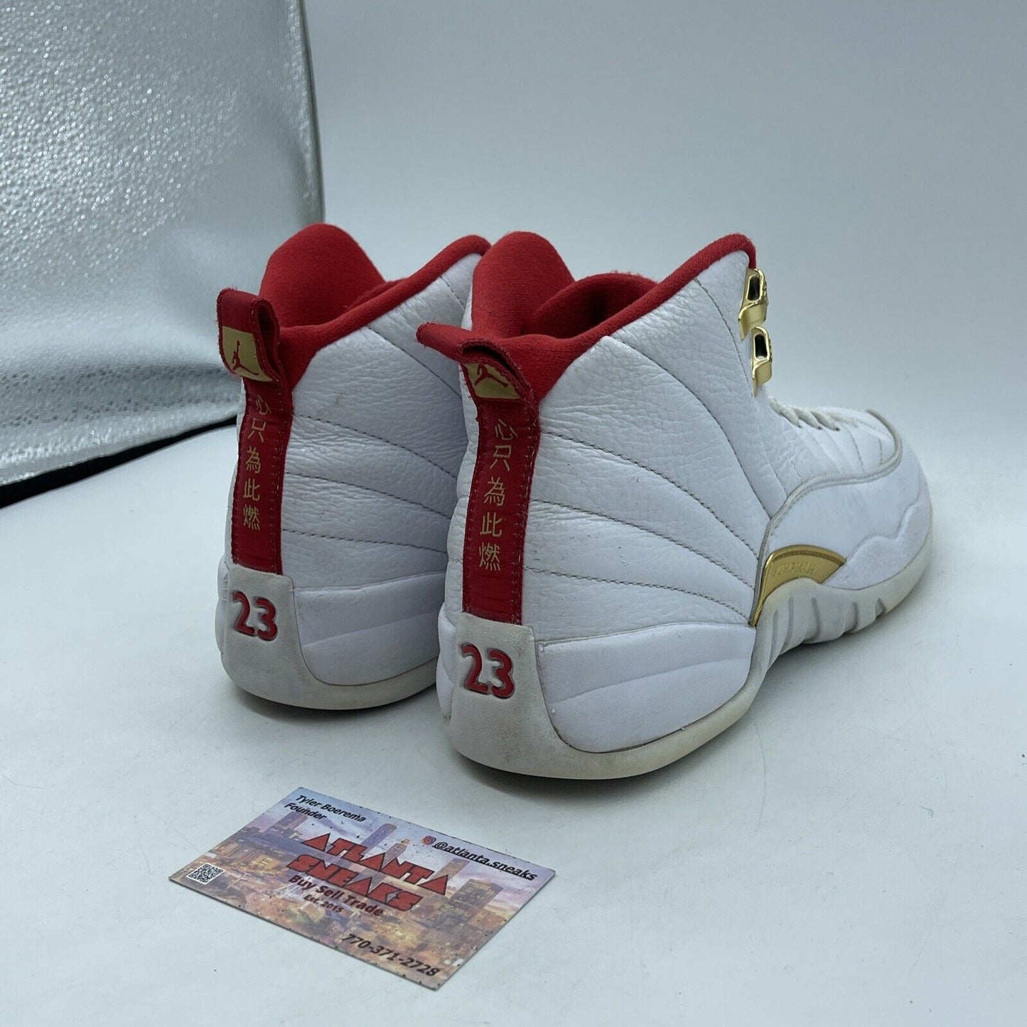 Size 7Y - Nike Air Jordan 12 XII Retro FIBA Gold Red White Leather  (153265-107)