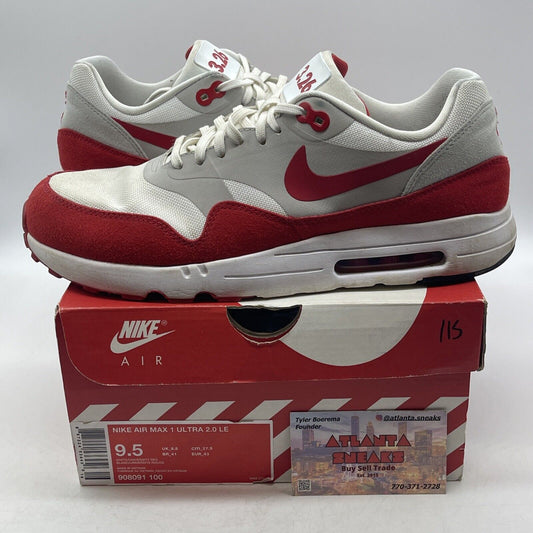 Size 9.5 - Nike Air Max 1 Ultra 2.0 Air Max Day White Red (908091-100)