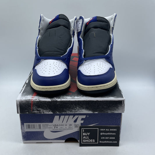 Size 7Y - Nike Air Jordan 1 High Rare Air Blue White Leather (FD1437-100(