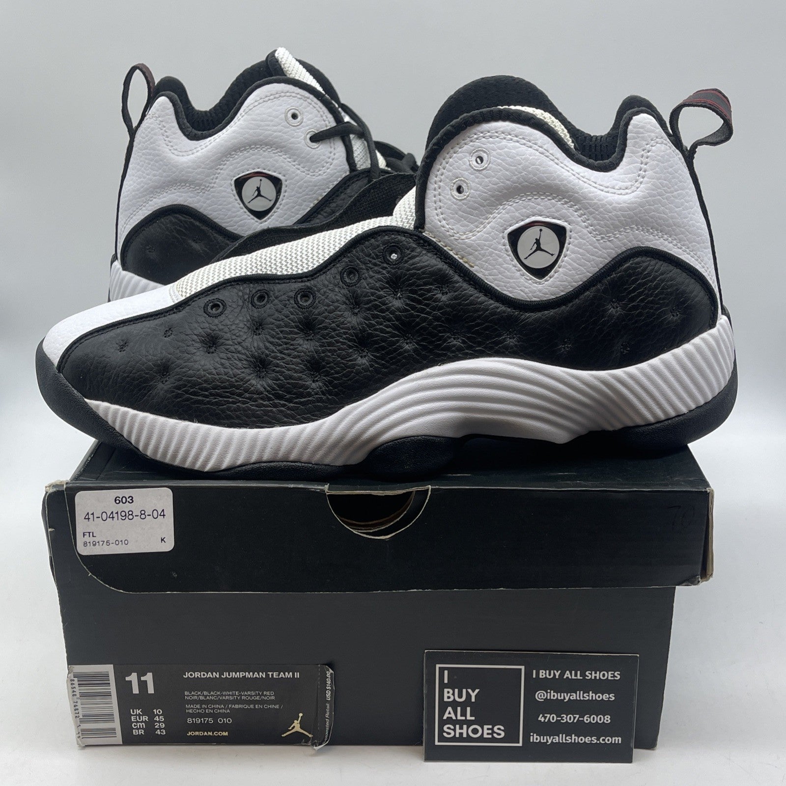 Size 11 - Jordan Jumpman Team 2 White Black Leather (819175-010)