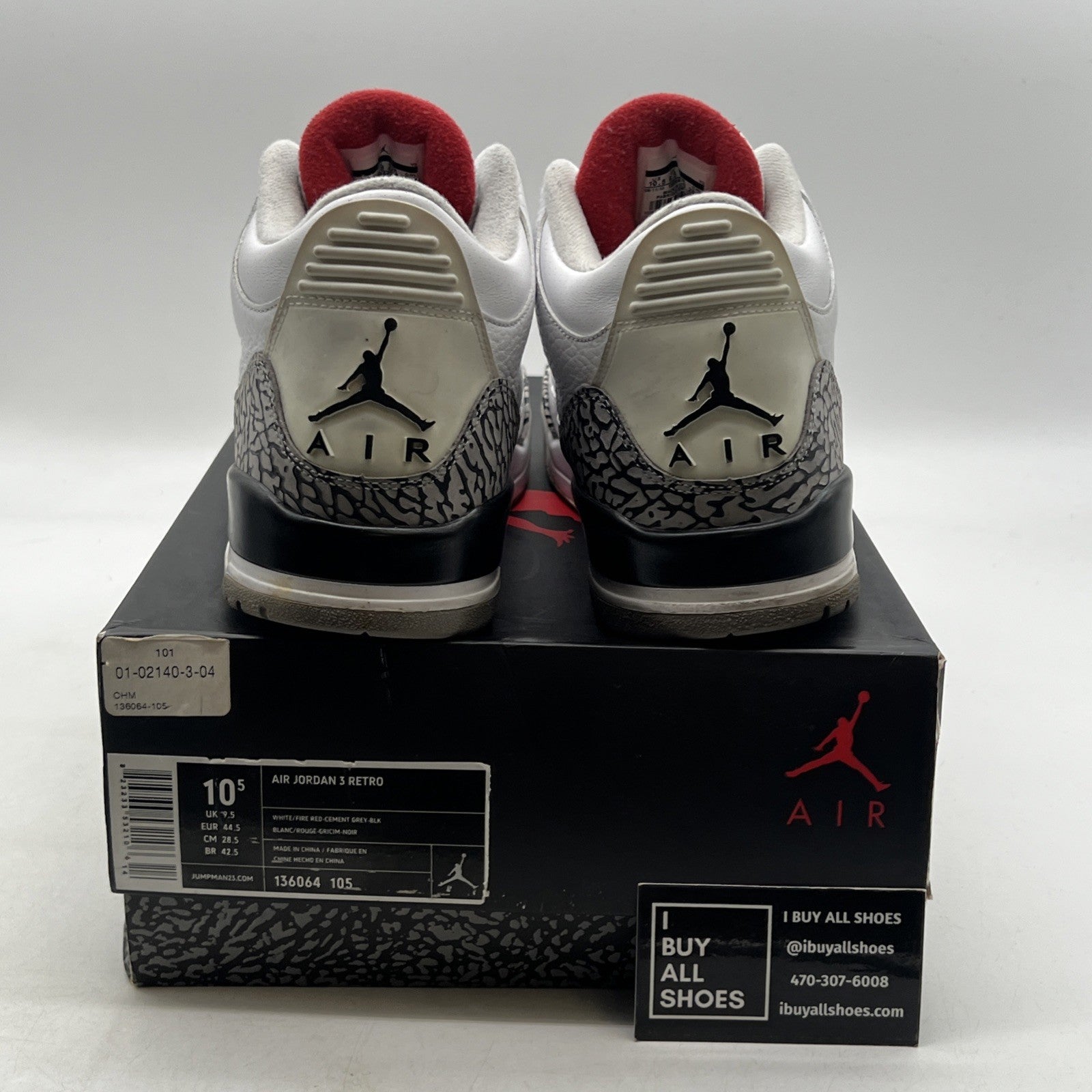 Size 10.5 - Air Jordan 3 Retro Mid White Cement Reimagined (136064-105)