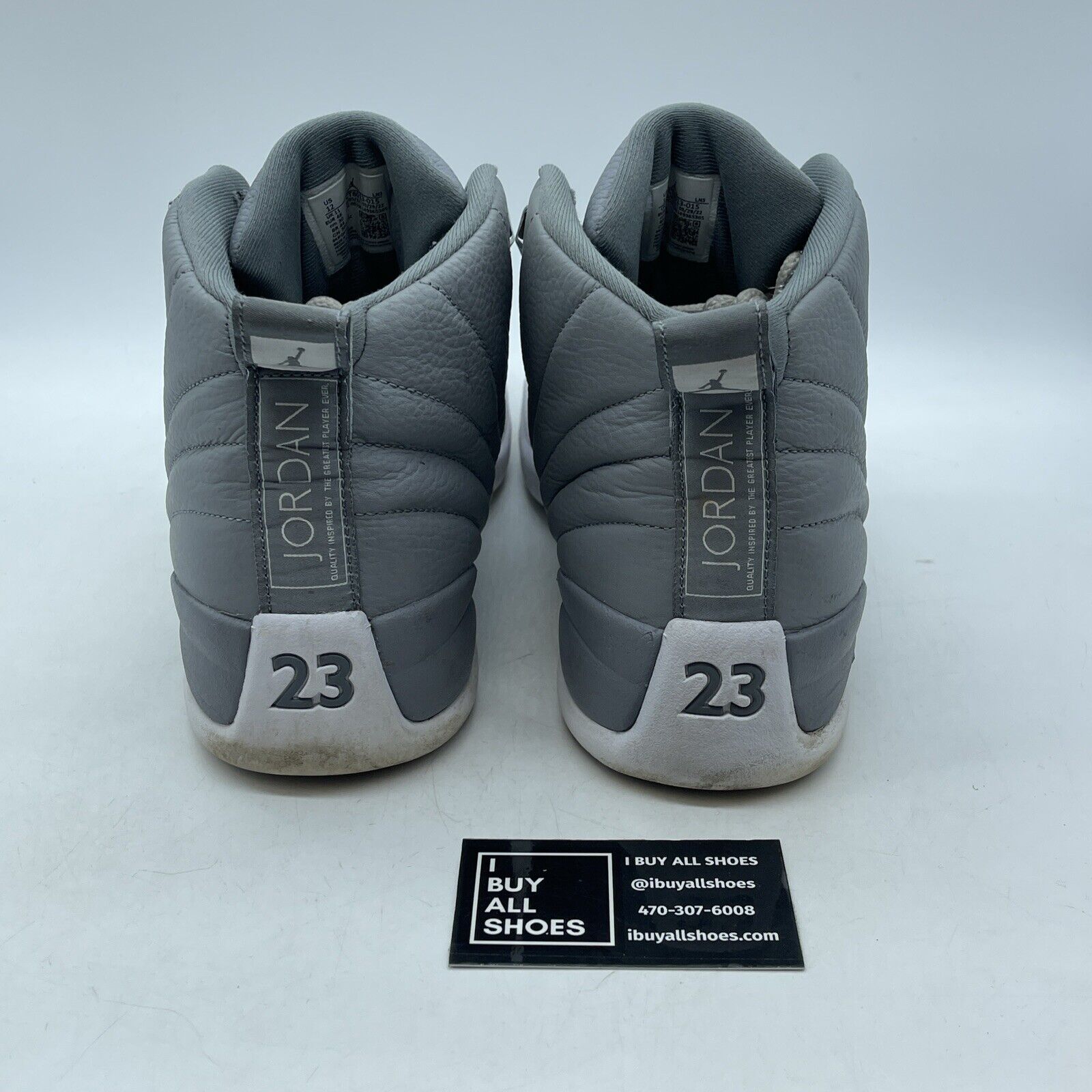 Size 12 - Jordan 12 Stealth 2022 Grey White Leather (CT8013-015)