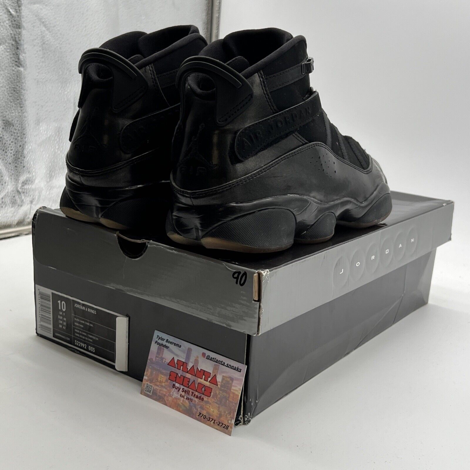 Size 10 - Jordan 6 Rings Black - (322992-003)