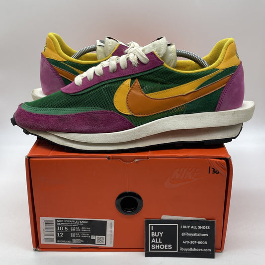 Size 10.5 - Nike sacai x LDWaffle Pine Green Purple Suede Leather (BV0073-301)
