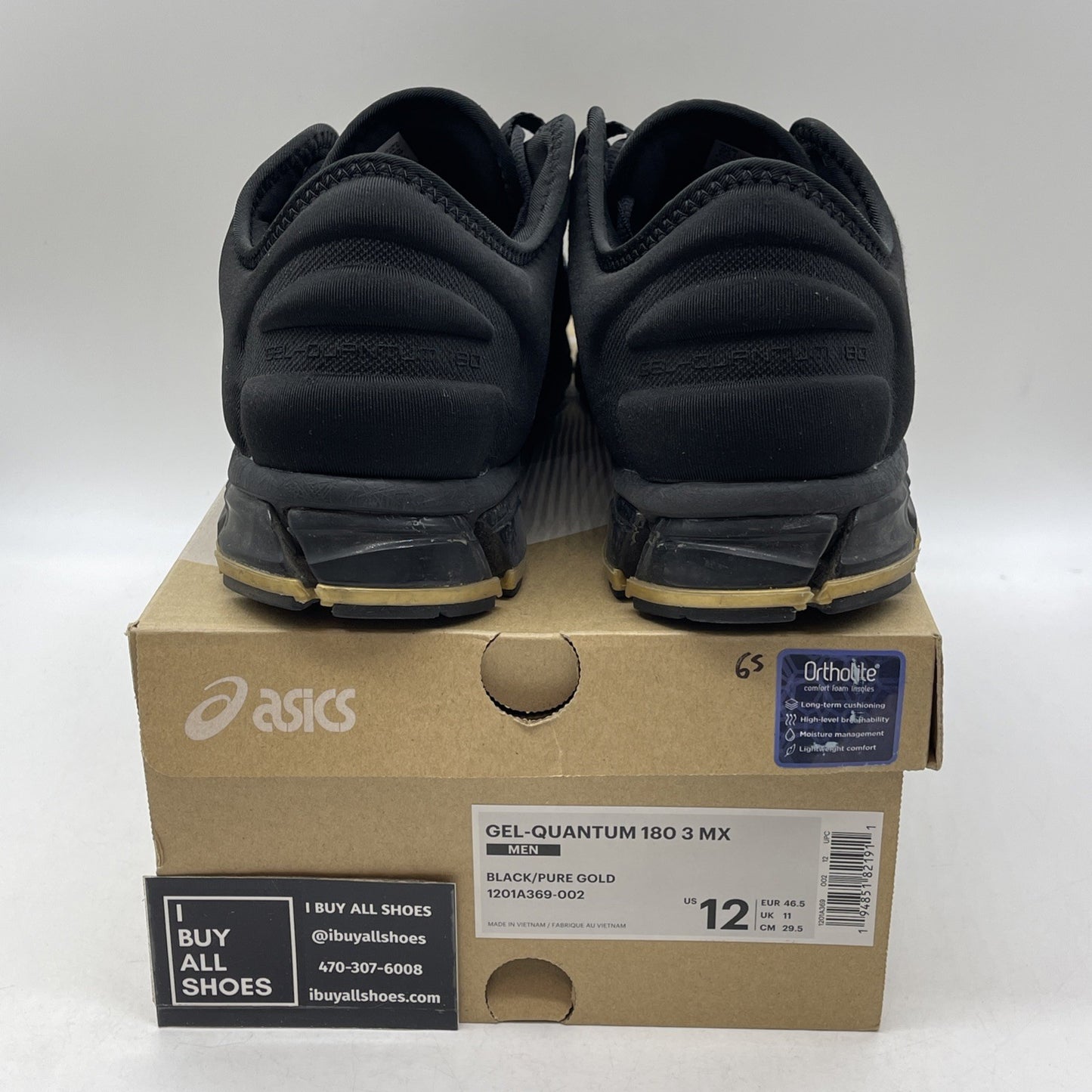 Size 12 - Asics Gel Quantum 90 Black Gold (1201A369-002)