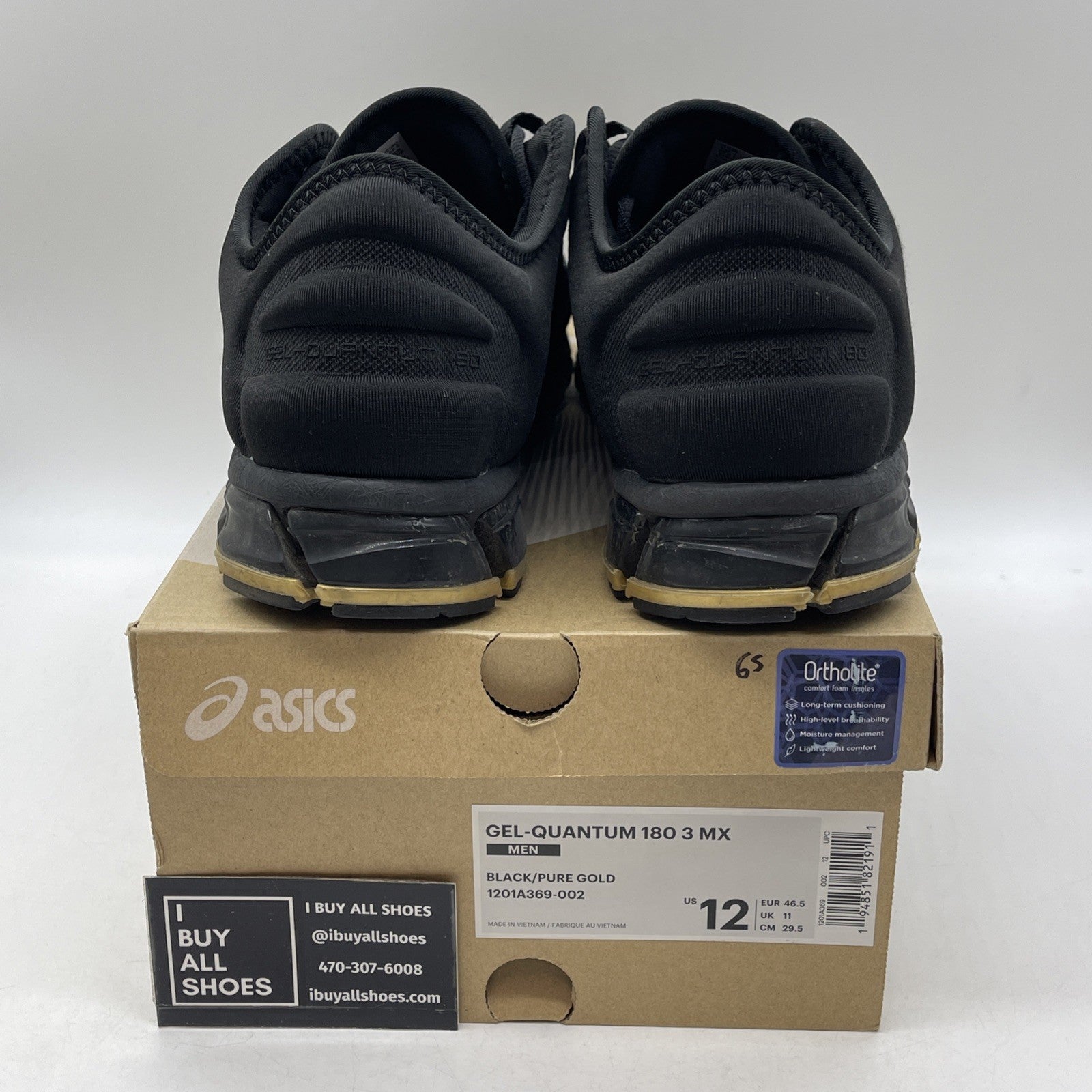 Size 12 - Asics Gel Quantum 90 Black Gold (1201A369-002)