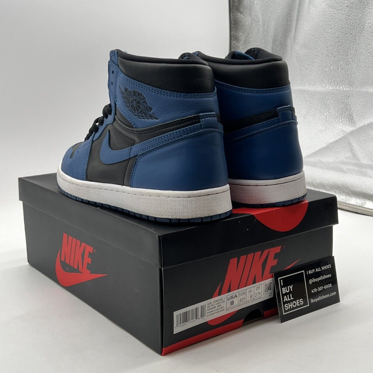 Size 9 - Air Jordan 1 Retro OG High Dark Marina Blue (555088-404)
