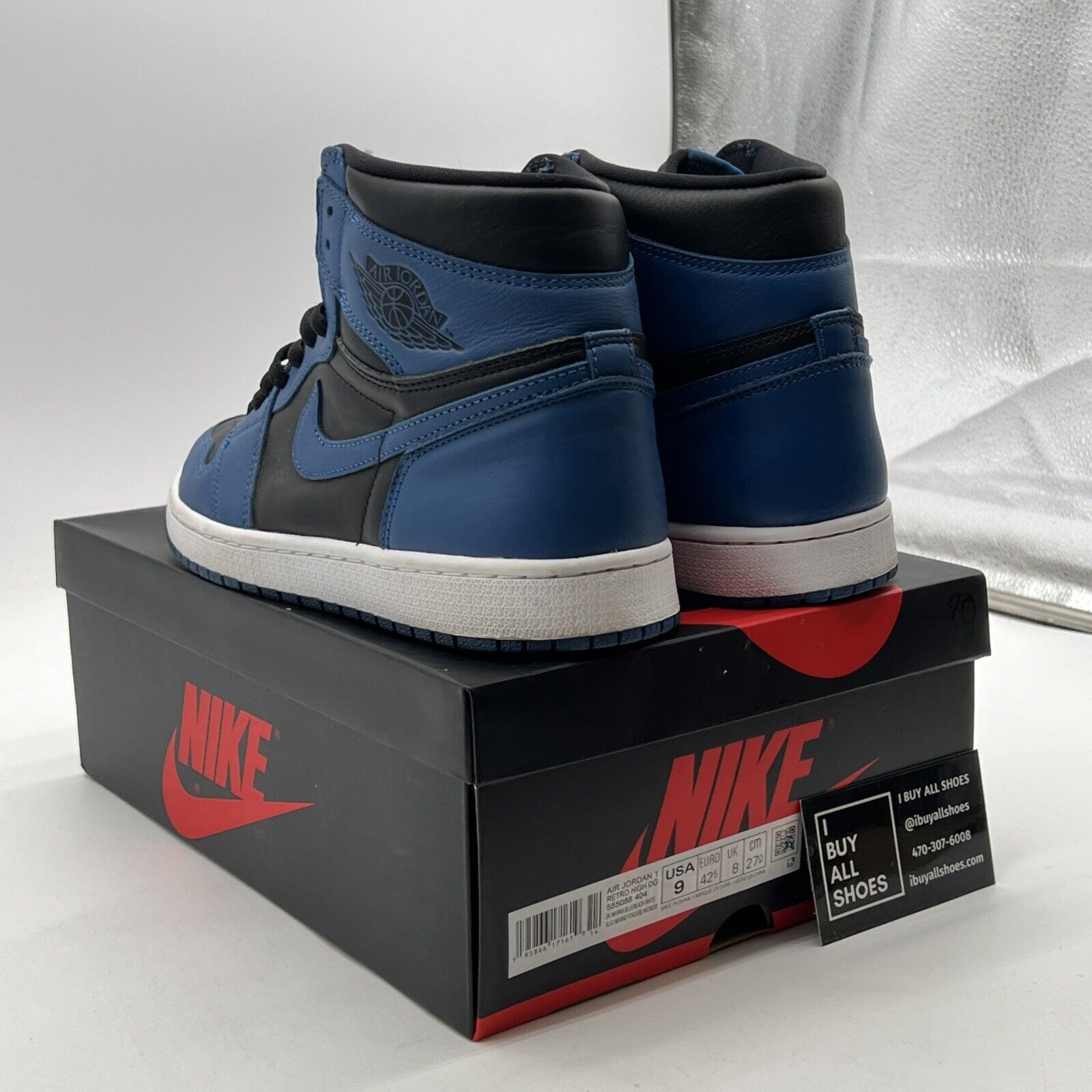 Size 9 - Air Jordan 1 Retro OG High Dark Marina Blue (555088-404)