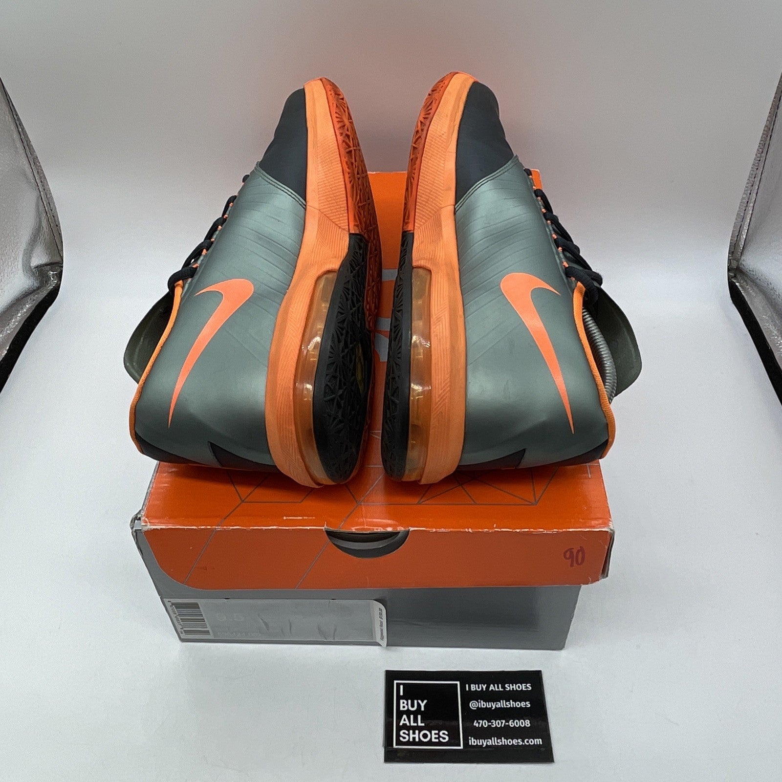 Size 9.5 - Nike KD 6 Neutral Black Grey Orange Leather  (599424-007)