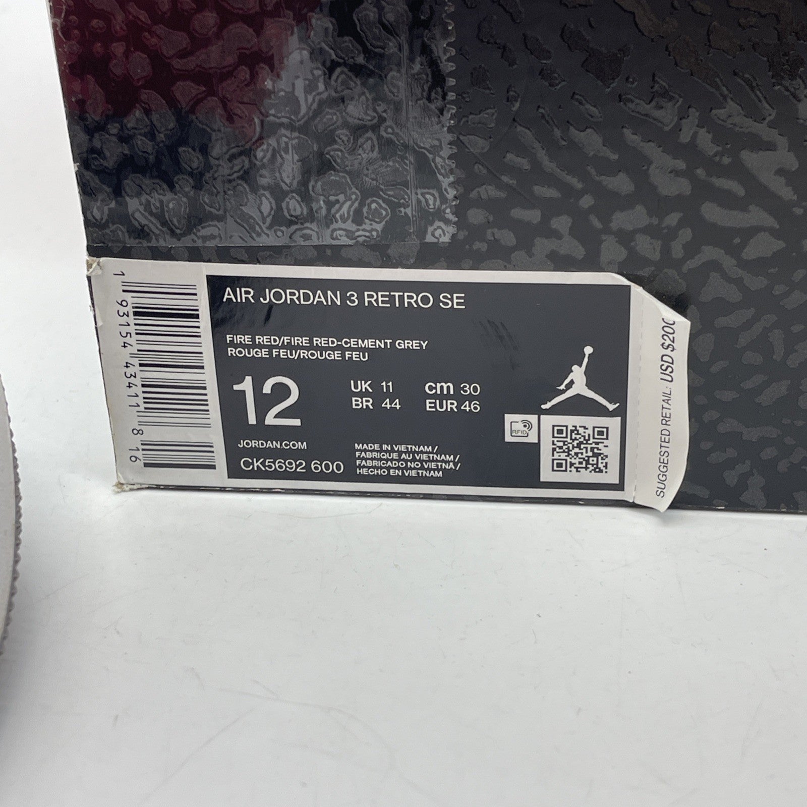 Size 12 - Jordan 3 Retro SE Mid Unite Red Black Grey Suede Leather (CK5692-600)