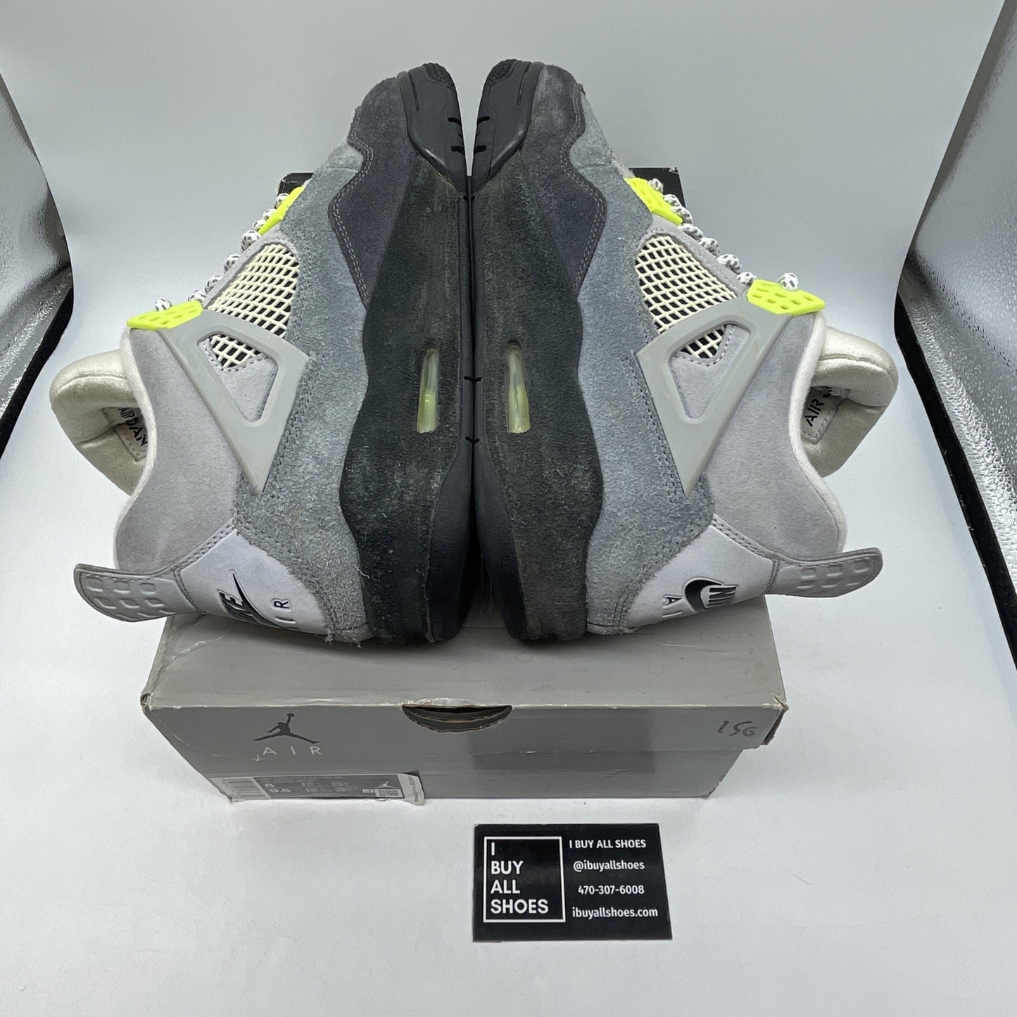 Size 8 - Jordan 4 Retro SE Mid Neon 95 Grey Black Suede (CT5342-007)