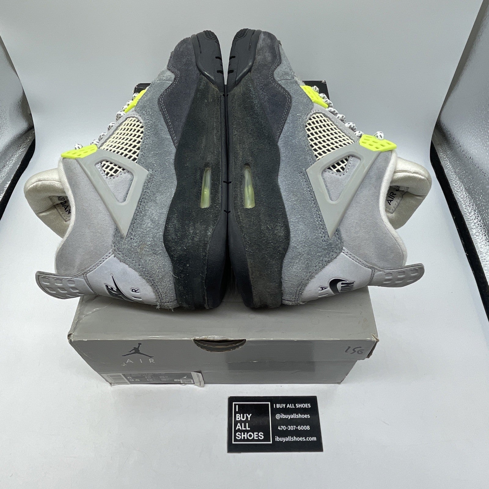 Size 8 - Jordan 4 Retro SE Mid Neon 95 Grey Black Suede (CT5342-007)