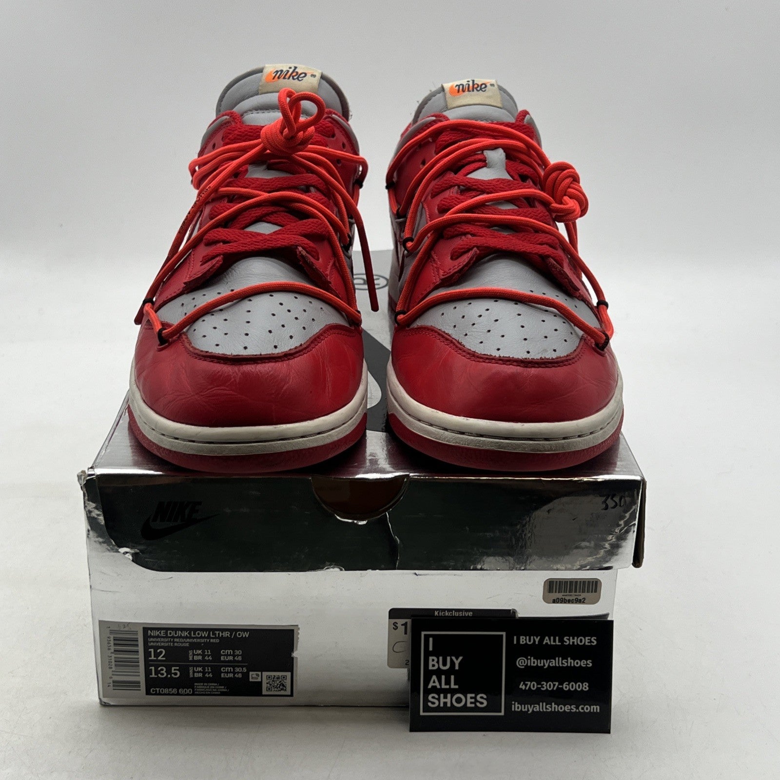 Size 12 - Nike Dunk Low x OFF-WHITE University Red 2019 (CT0856-600)