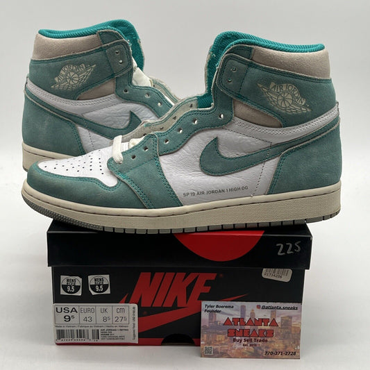 Size 9.5 - Jordan 1 Retro OG High Turbo Green White Leather Suede (555088-311)