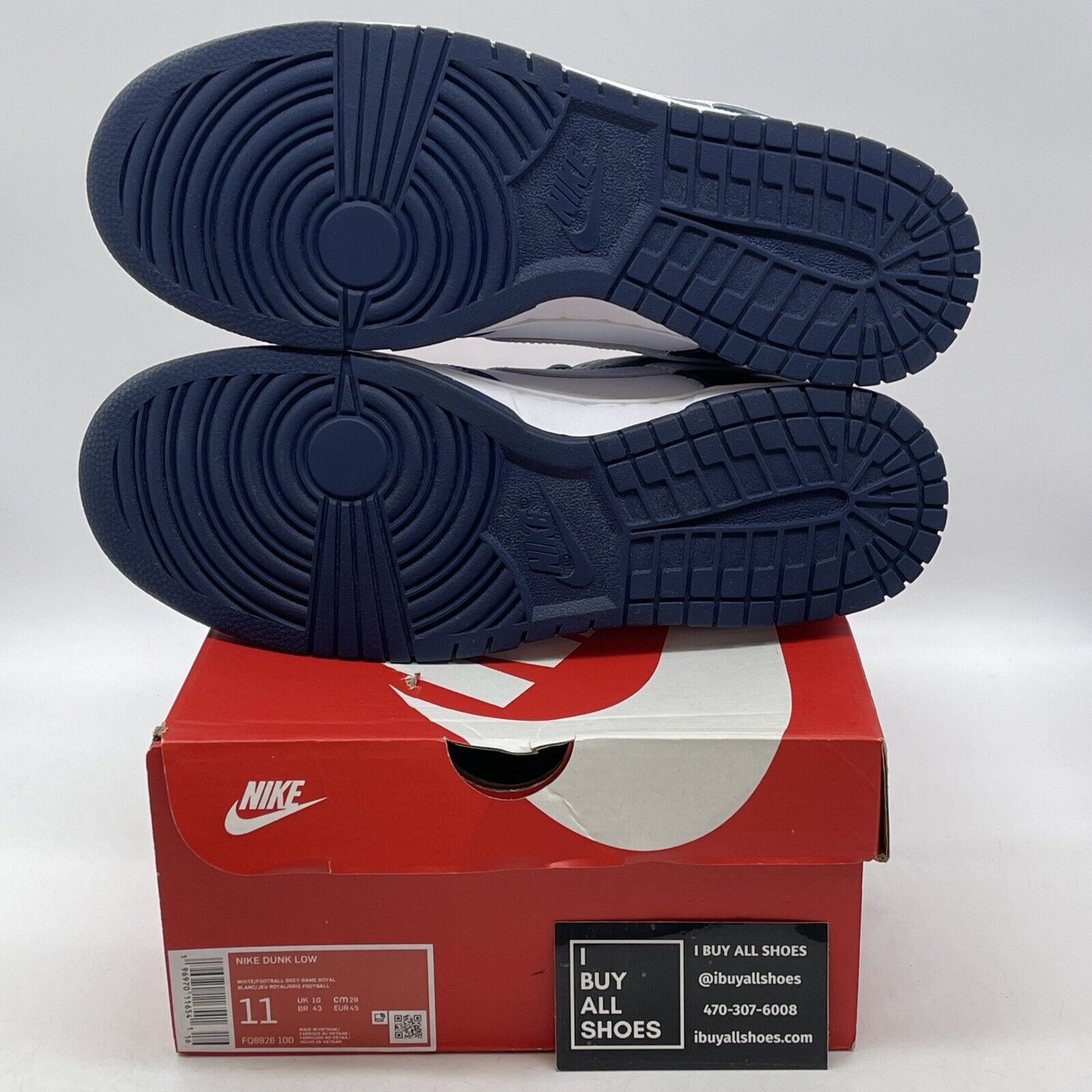 Size 11 - Nike Dunk Low Game Royal Navy Blue White Leather Suede (FQ826-100)