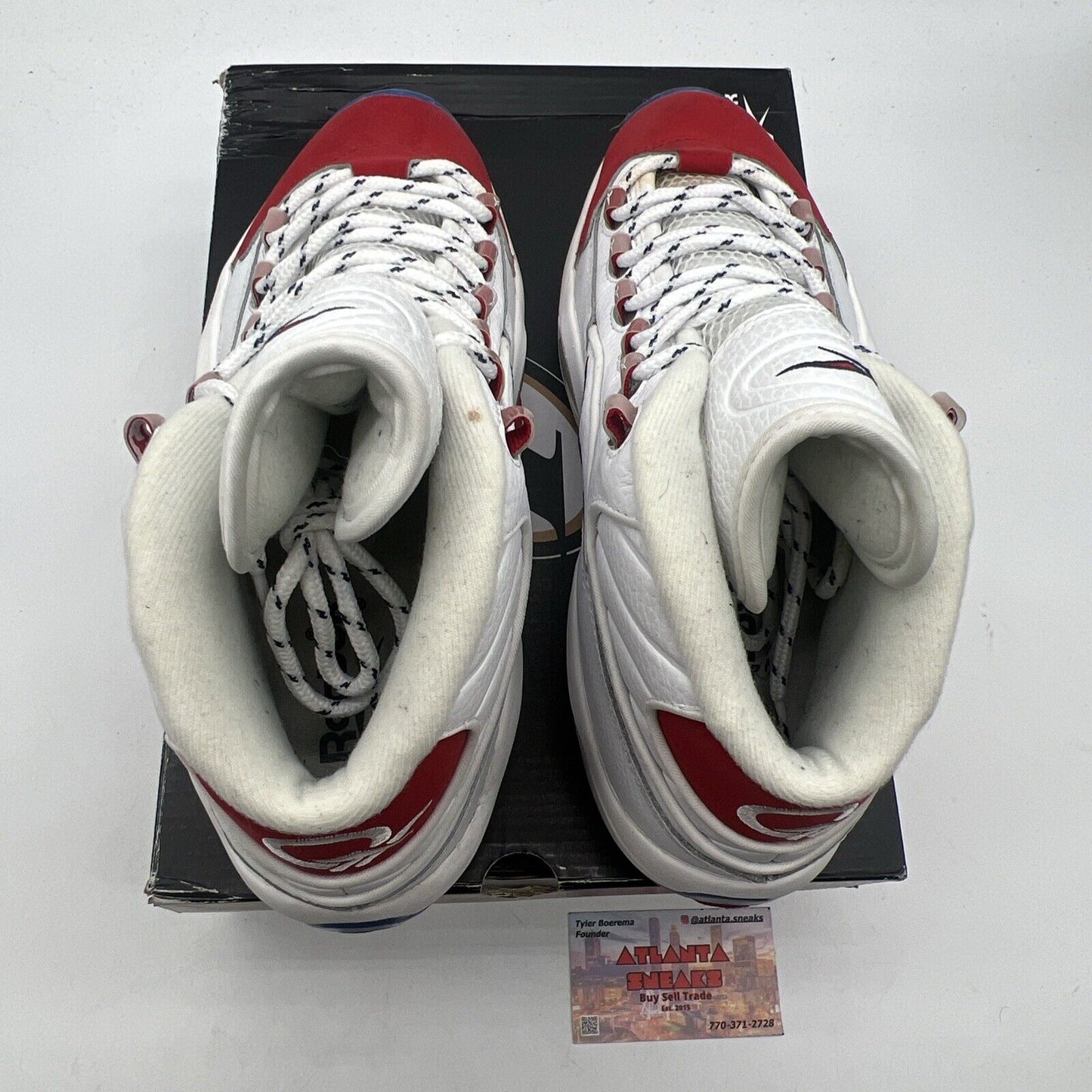 Size 8.5 - Reebok Question OG 2020 Mid Red Toe White Leather (FY1018)