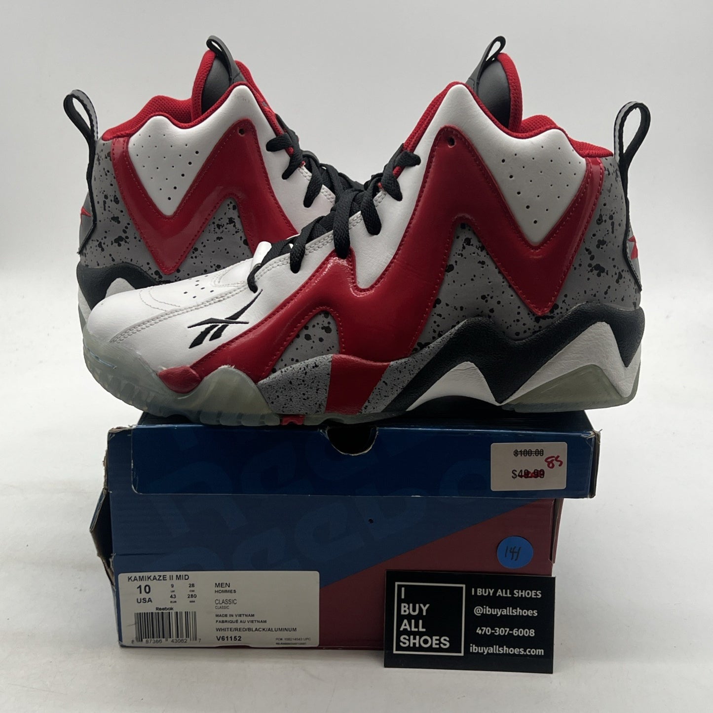 Size 10 - Reebok Kamikaze 2 Cement (V61152)