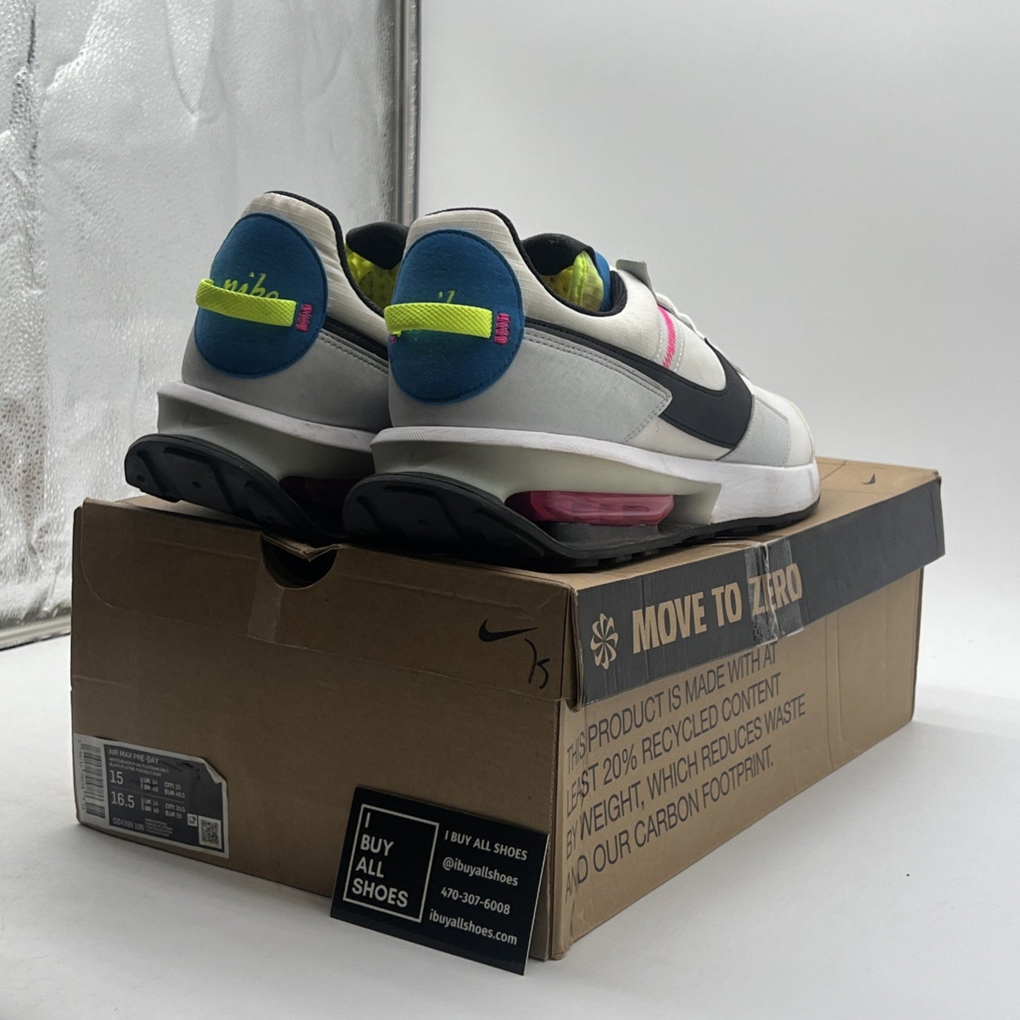 Size 15 - Nike Air Max Pre-Day White Pure Platinum Volt (DZ4399-100)