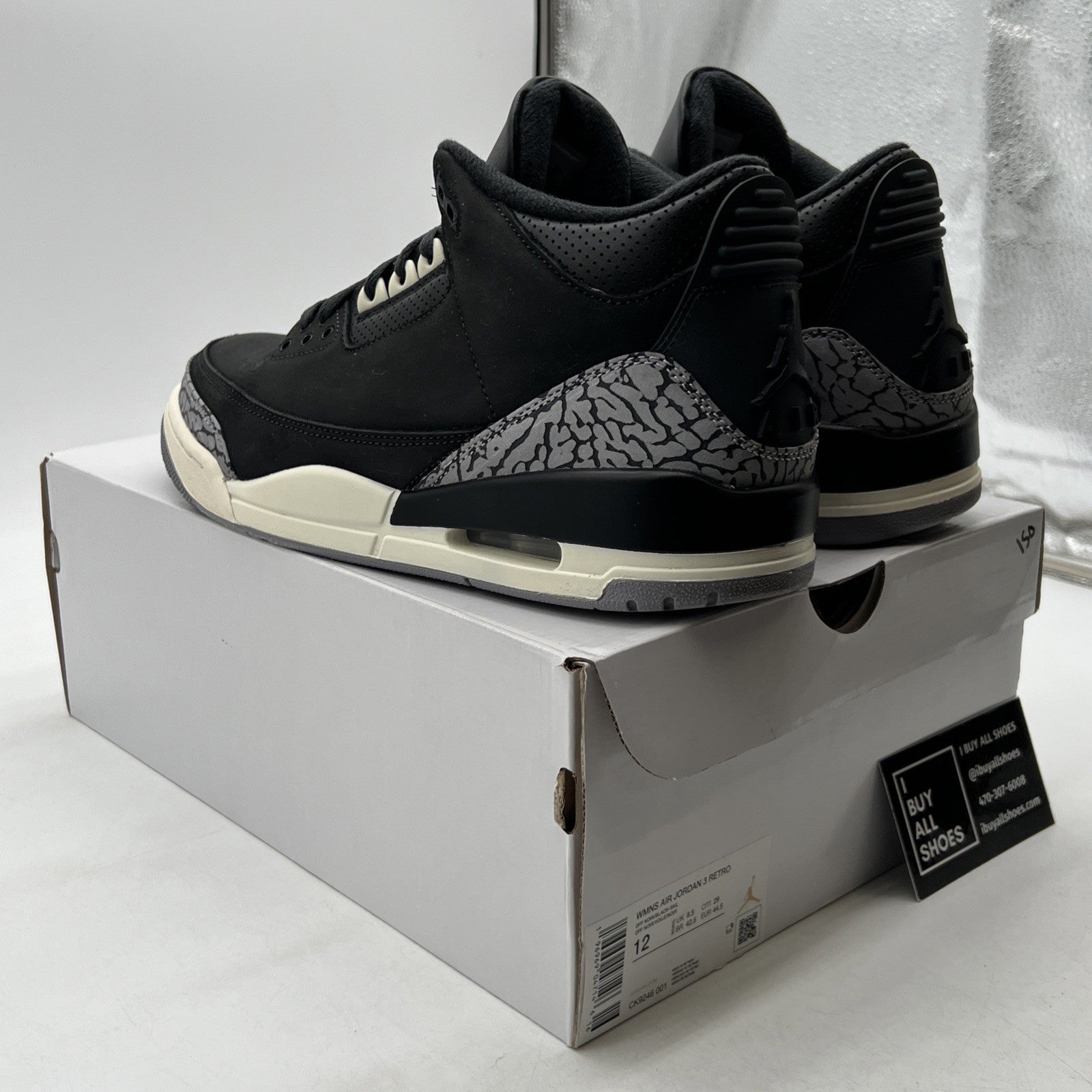 Size 12W - Air Jordan 3 Retro Off Noir W (CK9246-001)