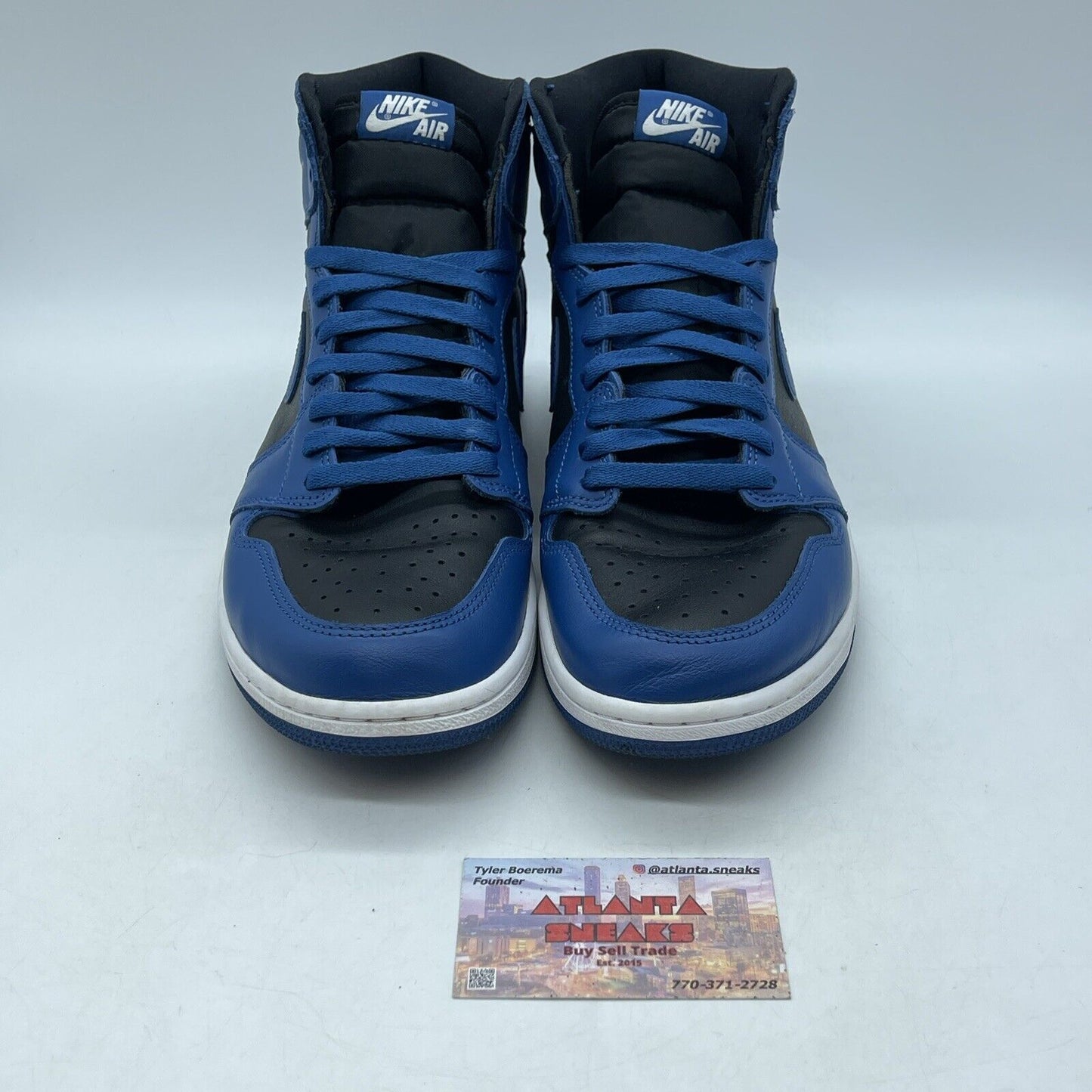 Size 11 - Jordan 1 Retro OG High Dark Marina Blue Black Leather (555088-404)