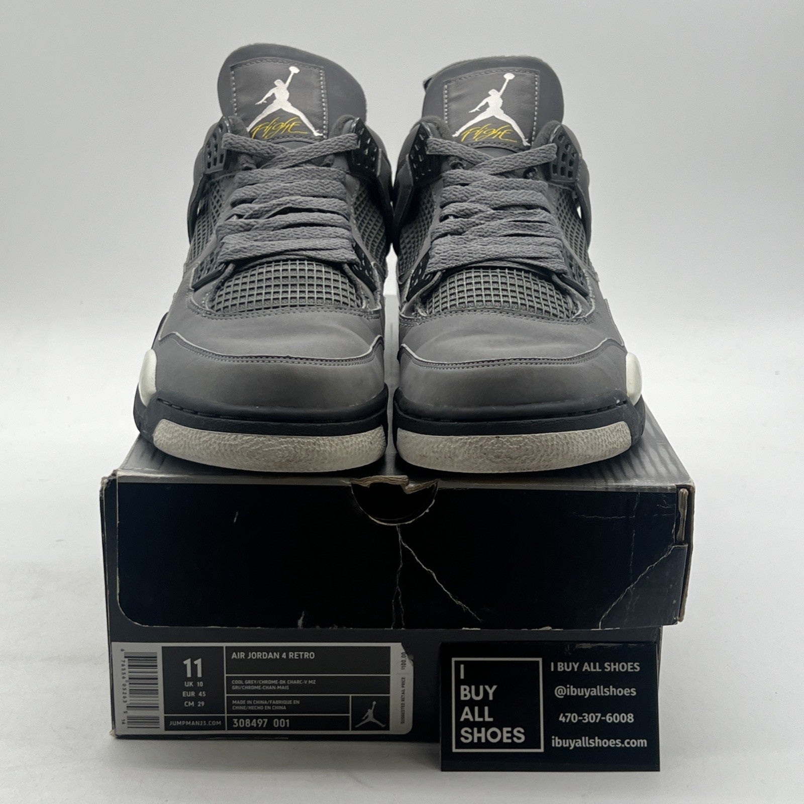 Size 11 - Air Jordan 4 Retro 2004 Cool Grey (308497-001)