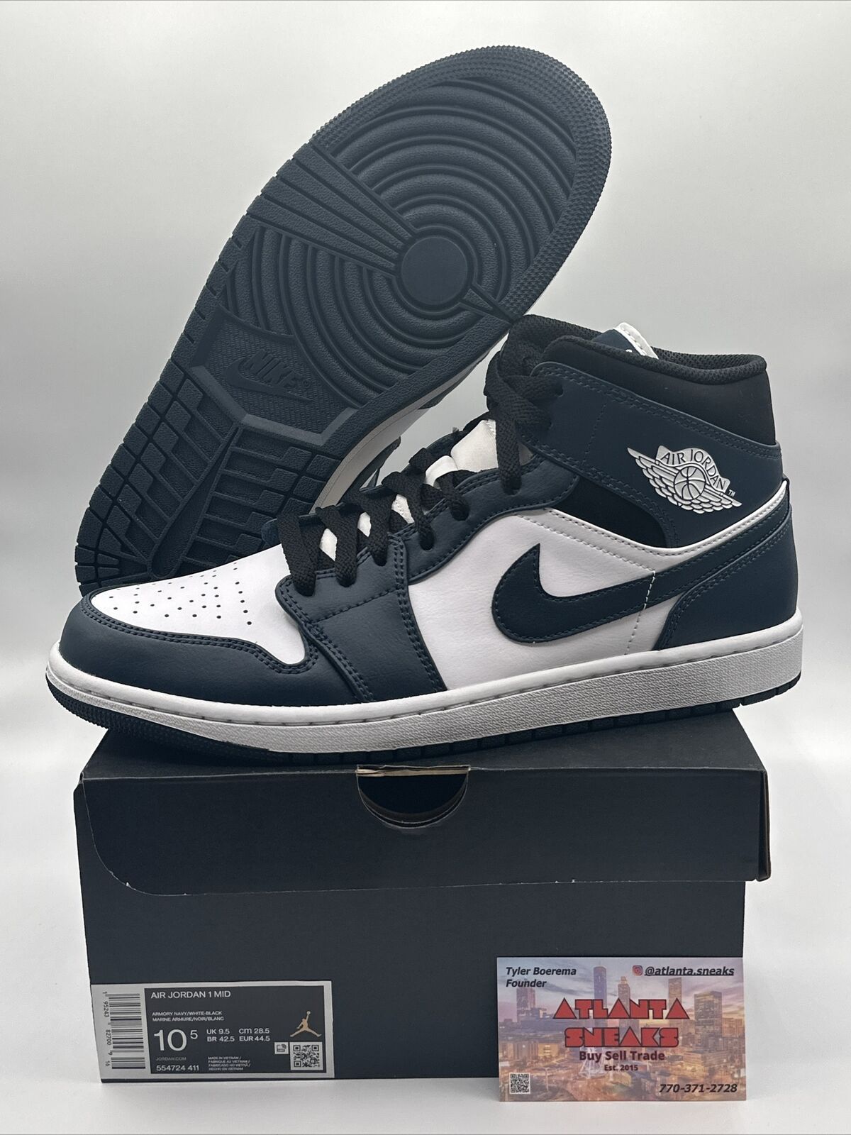 Size 10.5 - Jordan 1 Mid Armory Navy 2021