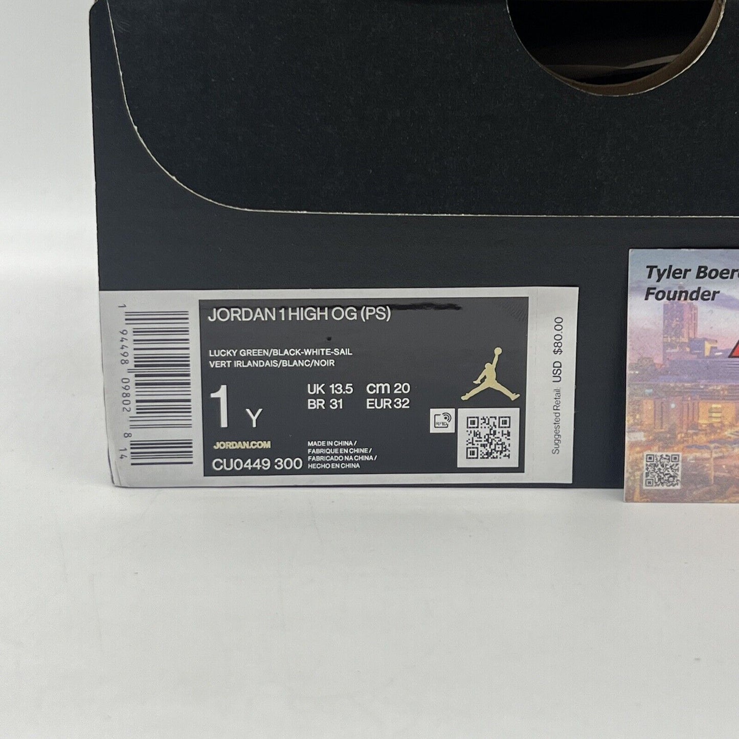 Size 1Y - Jordan 1 Retro OG High Lucky Green (CU0449-300) Brand New Og All DS