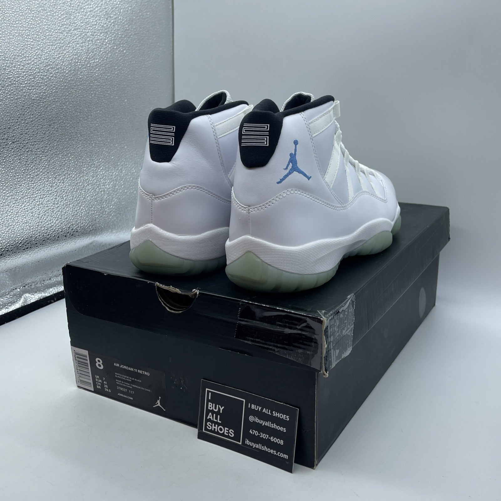 Size 8 - Jordan 11 Retro High Legend Blue White Black Leather (378037-117)