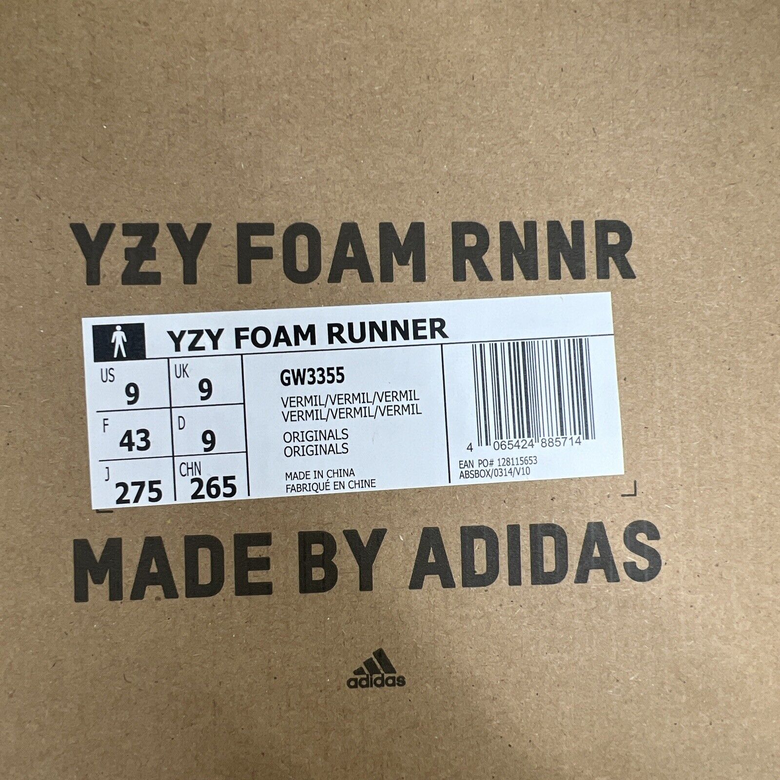 Size 9 - adidas Yeezy Foam Runner Vermillion (GW3355)