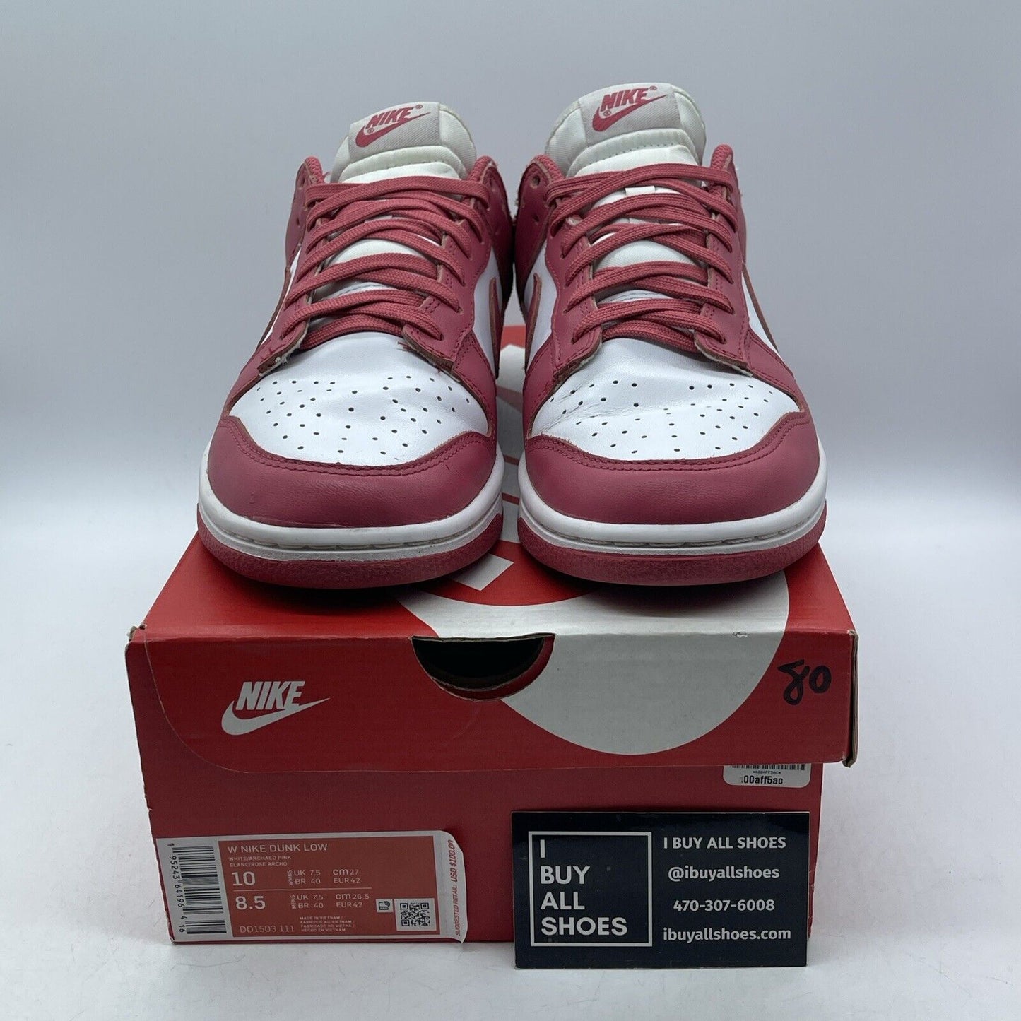 Size 10W - Nike Dunk Low Archeo Pink White Leather Suede (DD1503-111)