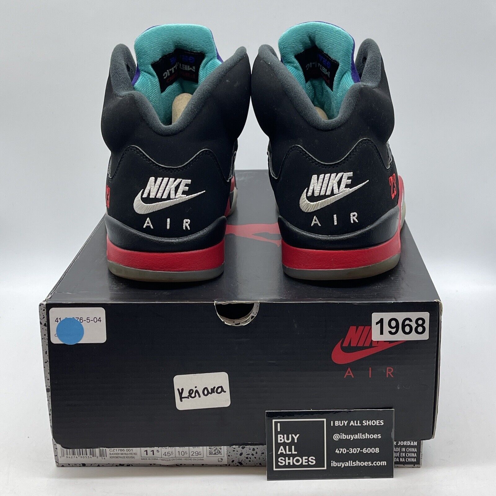 Size 11.5 - Jordan 5 Retro Top 3 Black Red White Purple Suede (CZ1786-001)