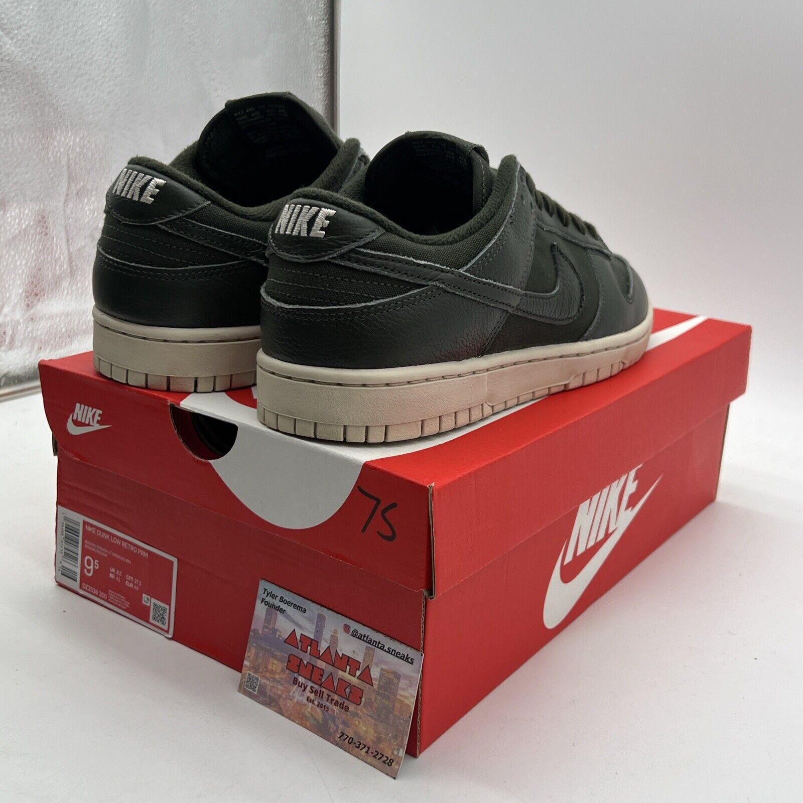 Size 9.5 - Nike Dunk Premium Low Sequoia White Olive (DZ2538-300)