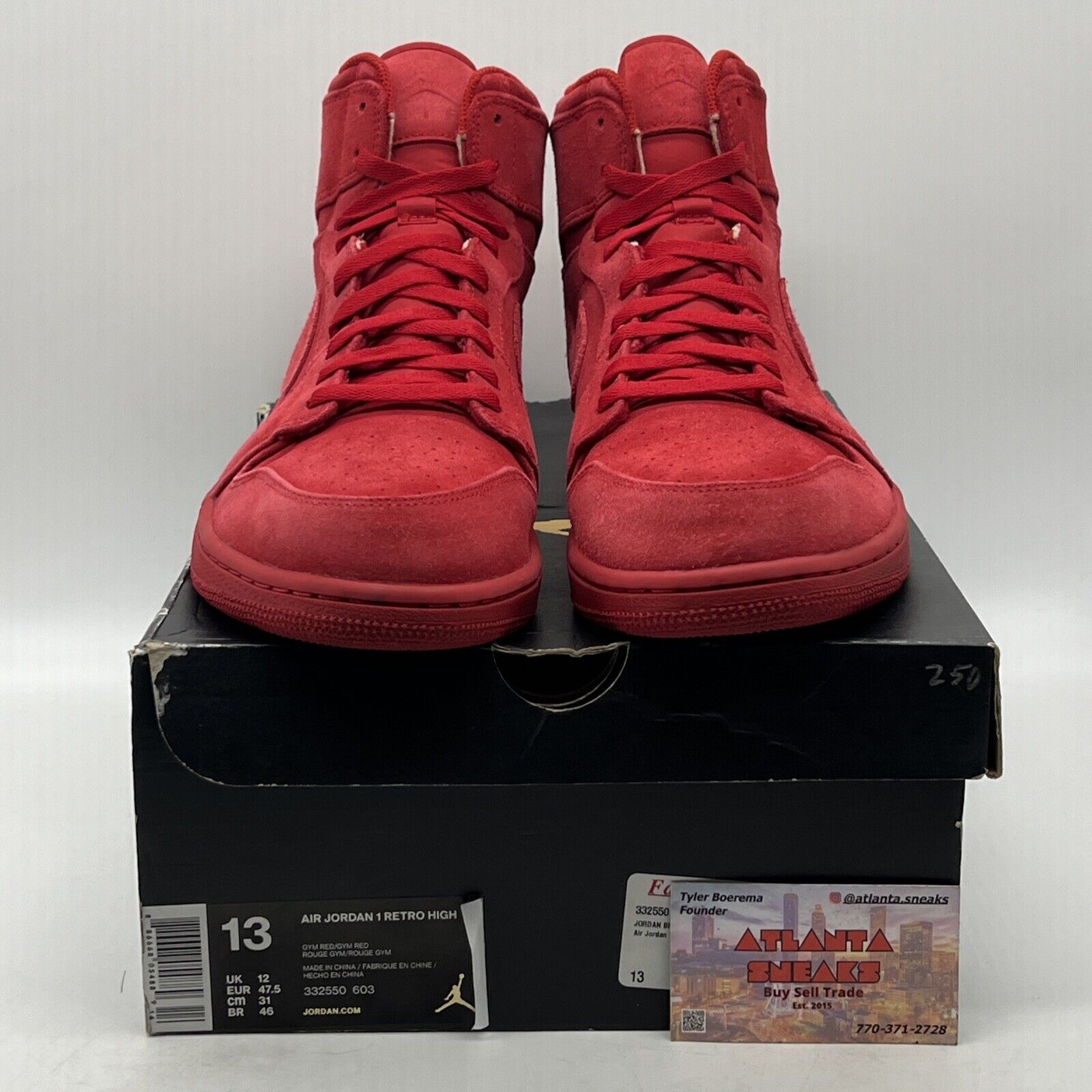 Size 13 - Air Jordan 1 Retro High Red Suede (332550-603)