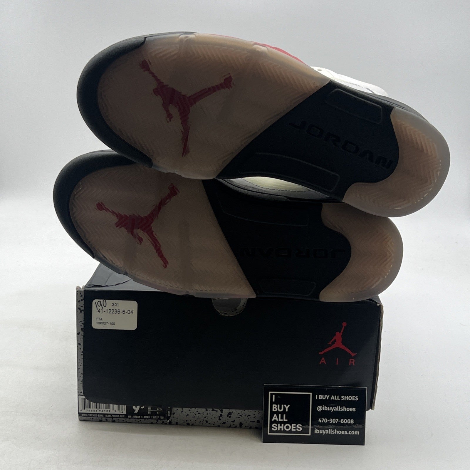 Size 9.5 - Air Jordan 5 Retro 2013 White Fire Red (136027-100)