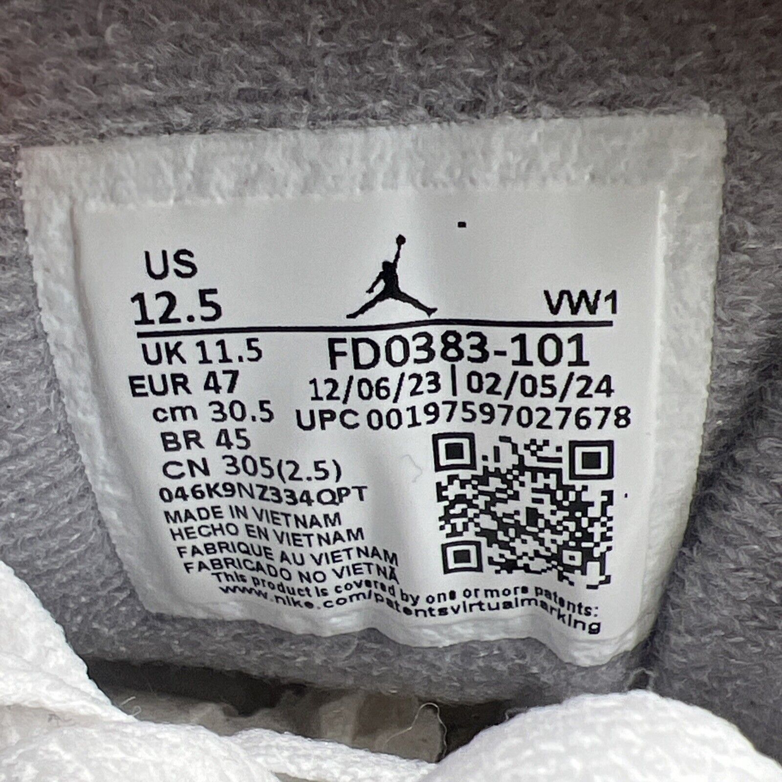 Size 12.5 - Air Jordan 2/3 White Cement (FF0383-101)