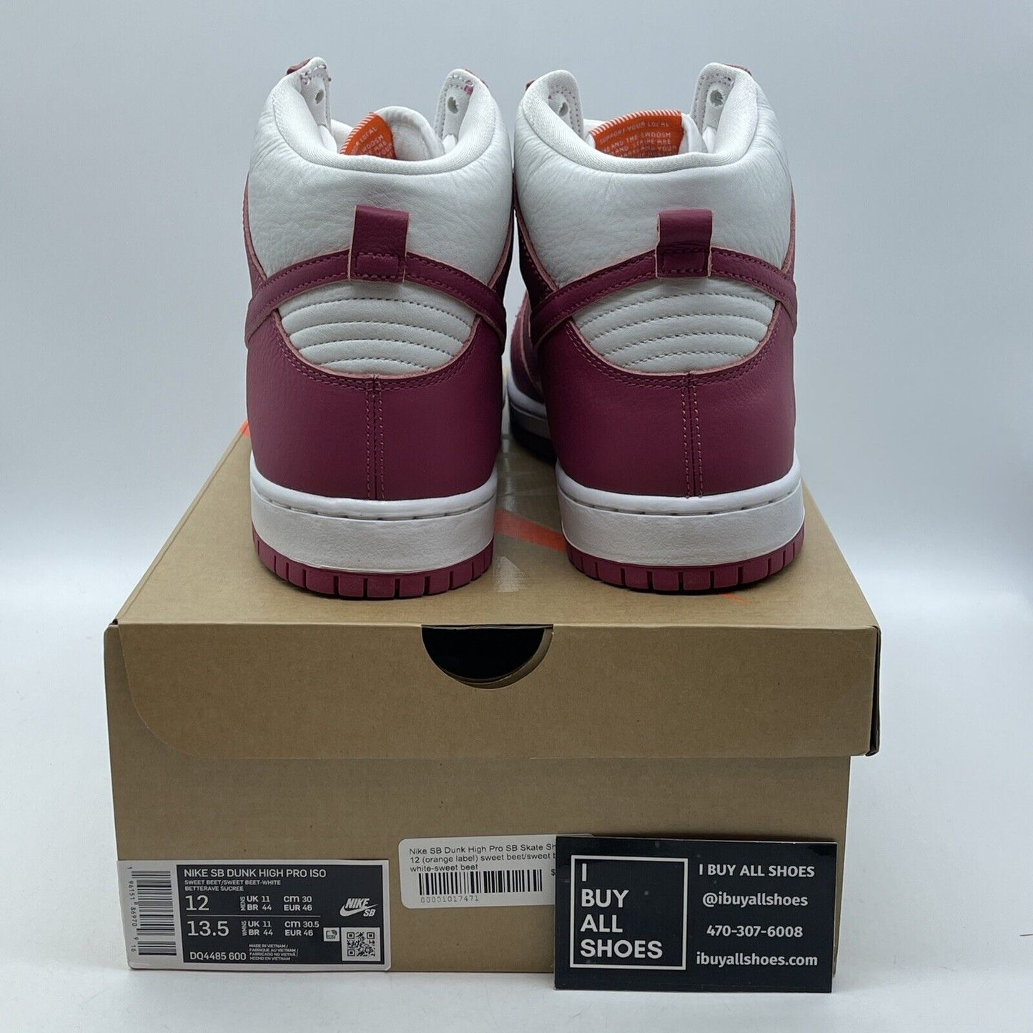 Size 12 - Nike Dunk Pro SB High Sweet Beet White Pink Leather (DQ4485-600)