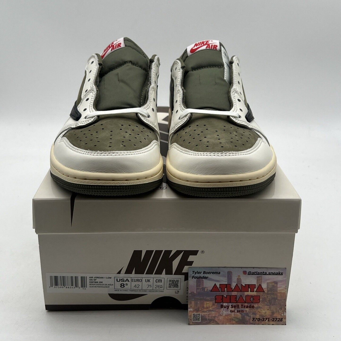 Size 8.5 - Travis Scott x Air Jordan 1 Retro OG SP Low Reverse Olive / Medium