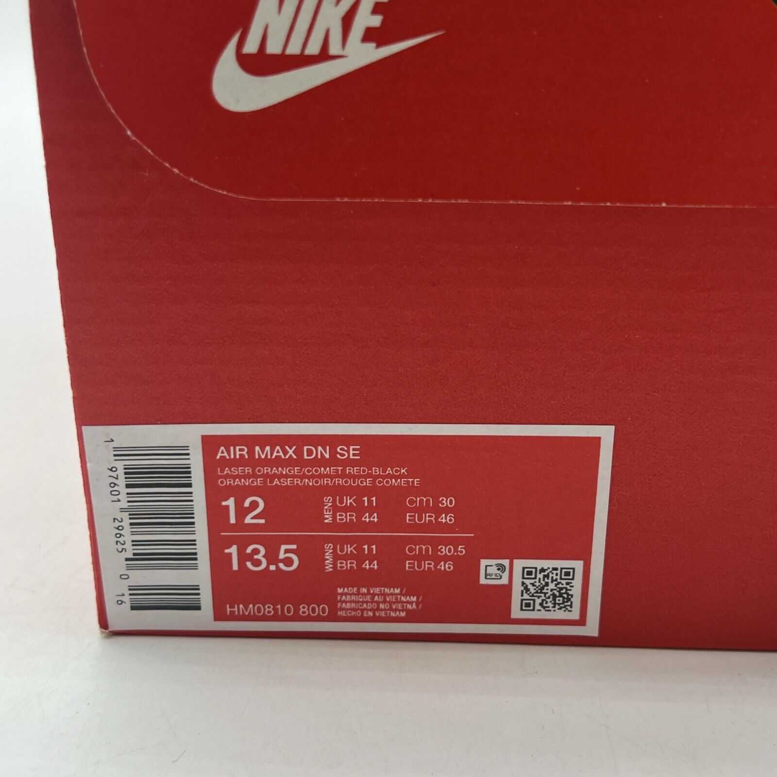 Size 12 - Nike Air Max DN SE Shoes Black Laser Orange Comet Red (HM0810-800)
