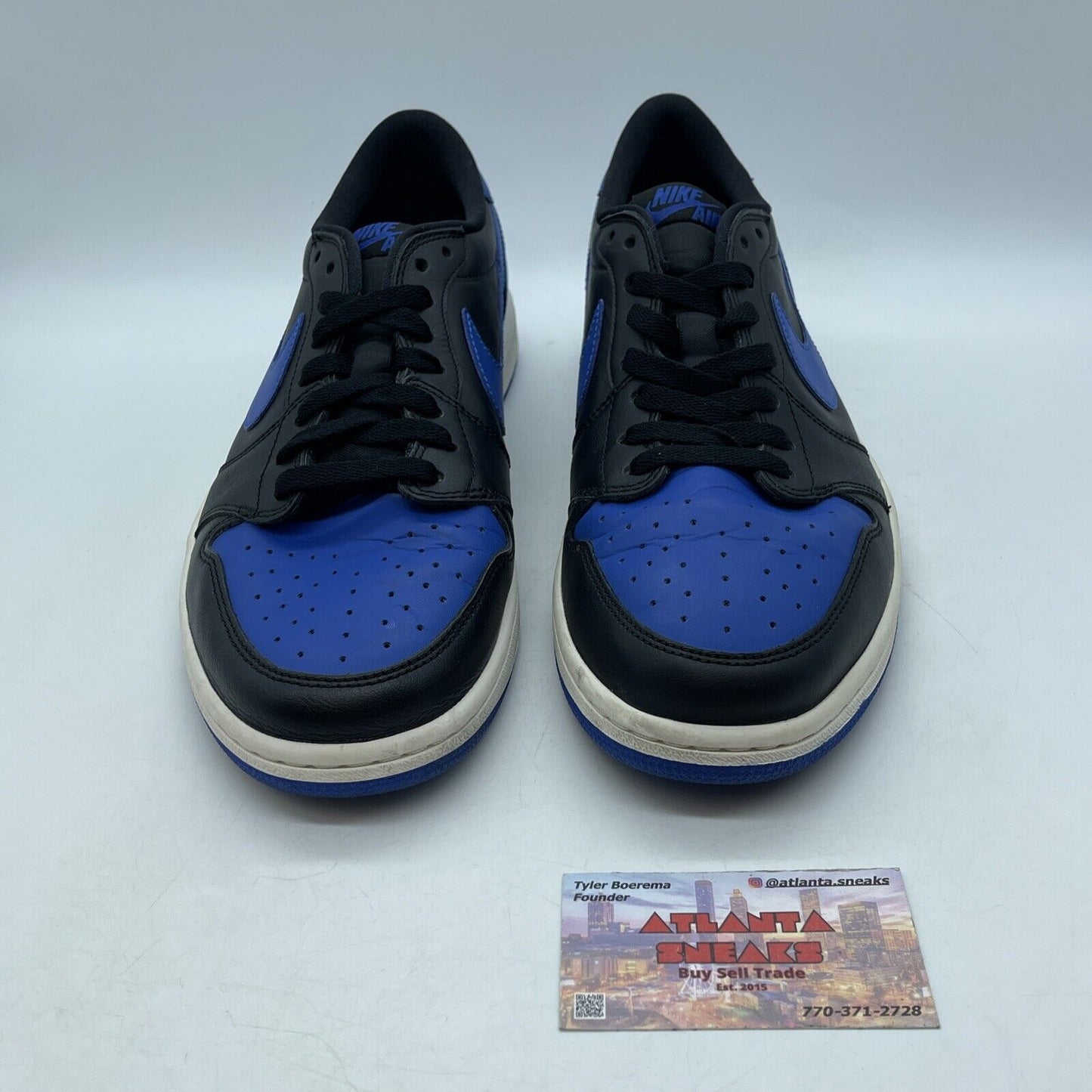 Size 11.5 - Air Jordan 1 Retro OG Low Royal White Black Leather (705329-004)