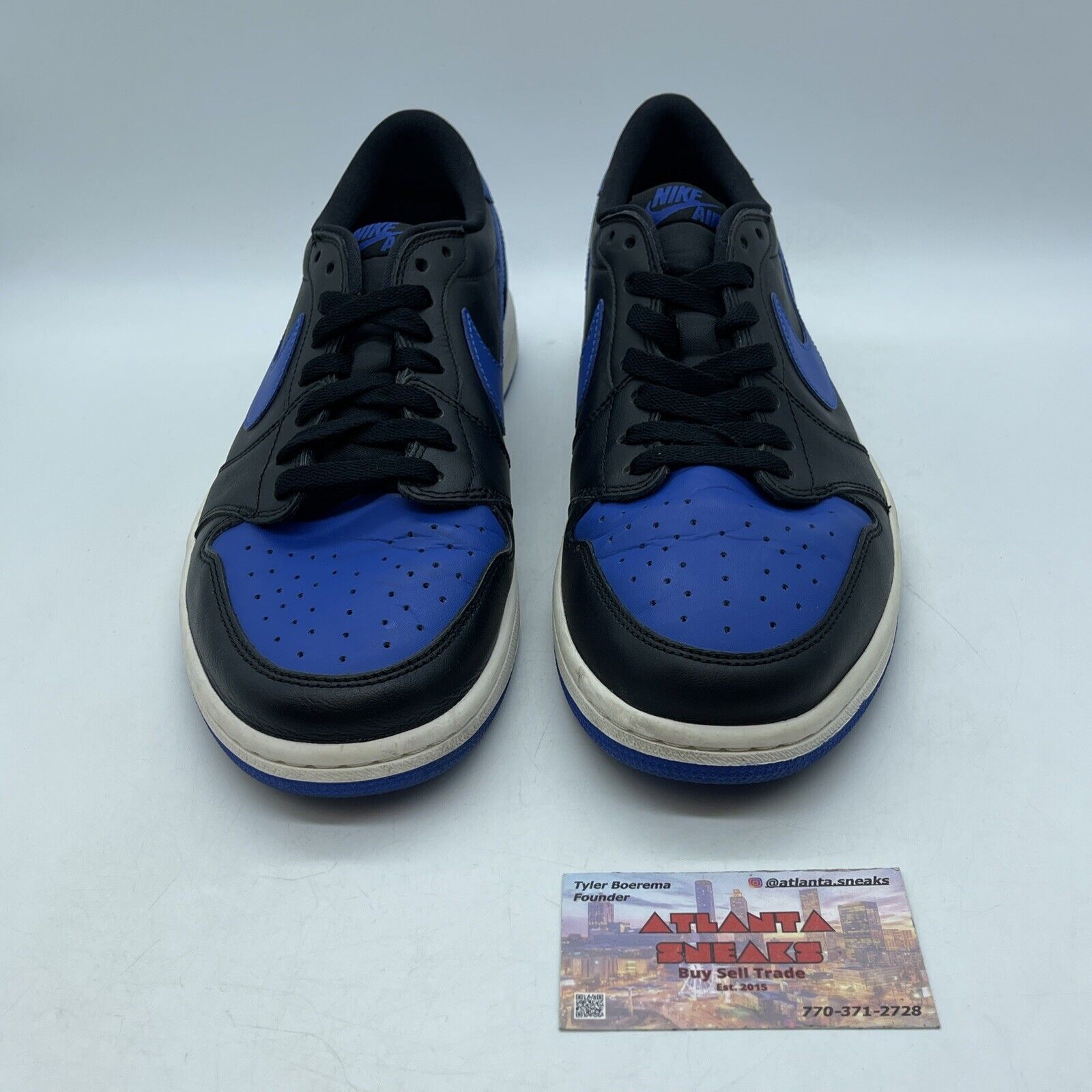Size 11.5 - Air Jordan 1 Retro OG Low Royal White Black Leather (705329-004)
