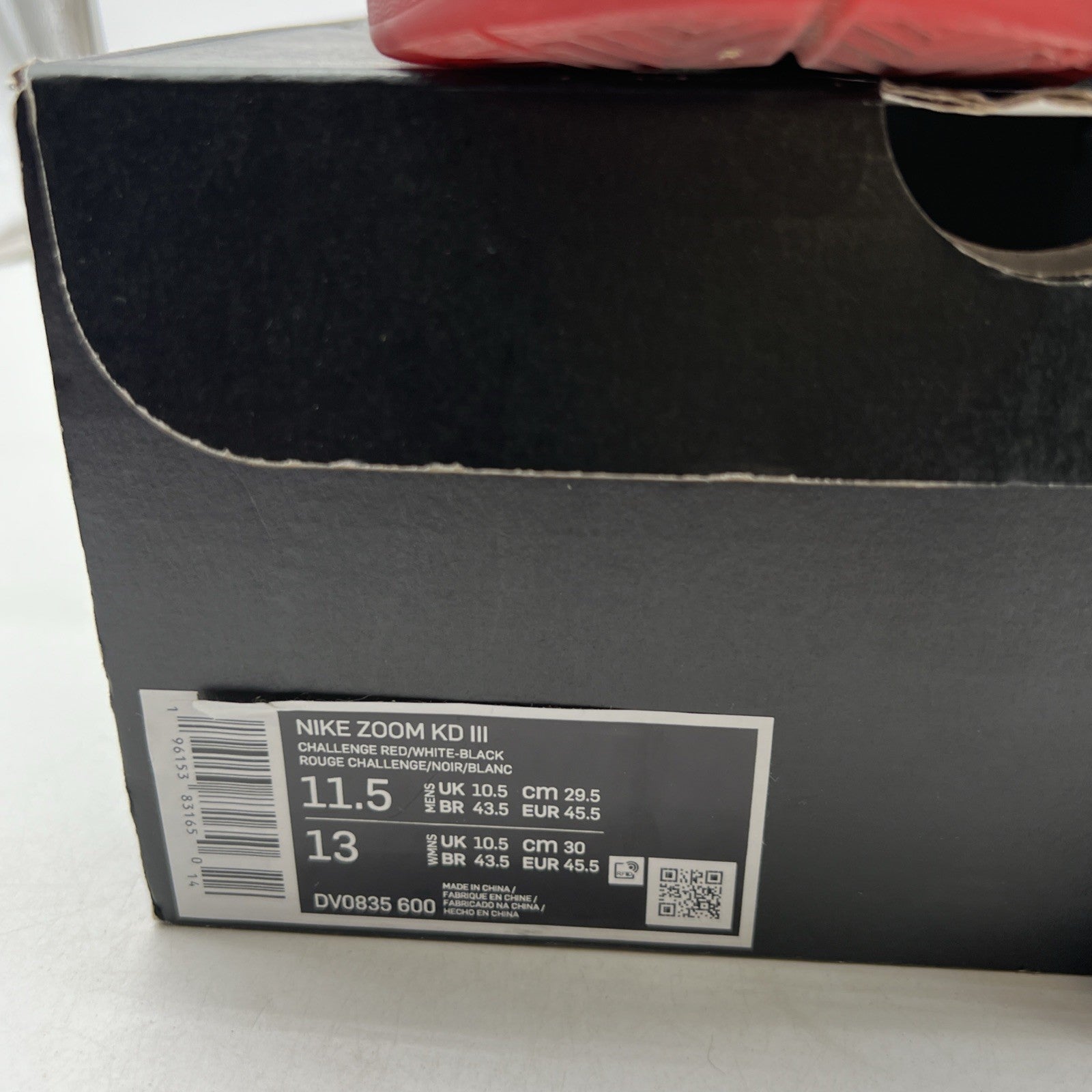 Size 11.5 - Nike KD 3 Red (DV0835-600)