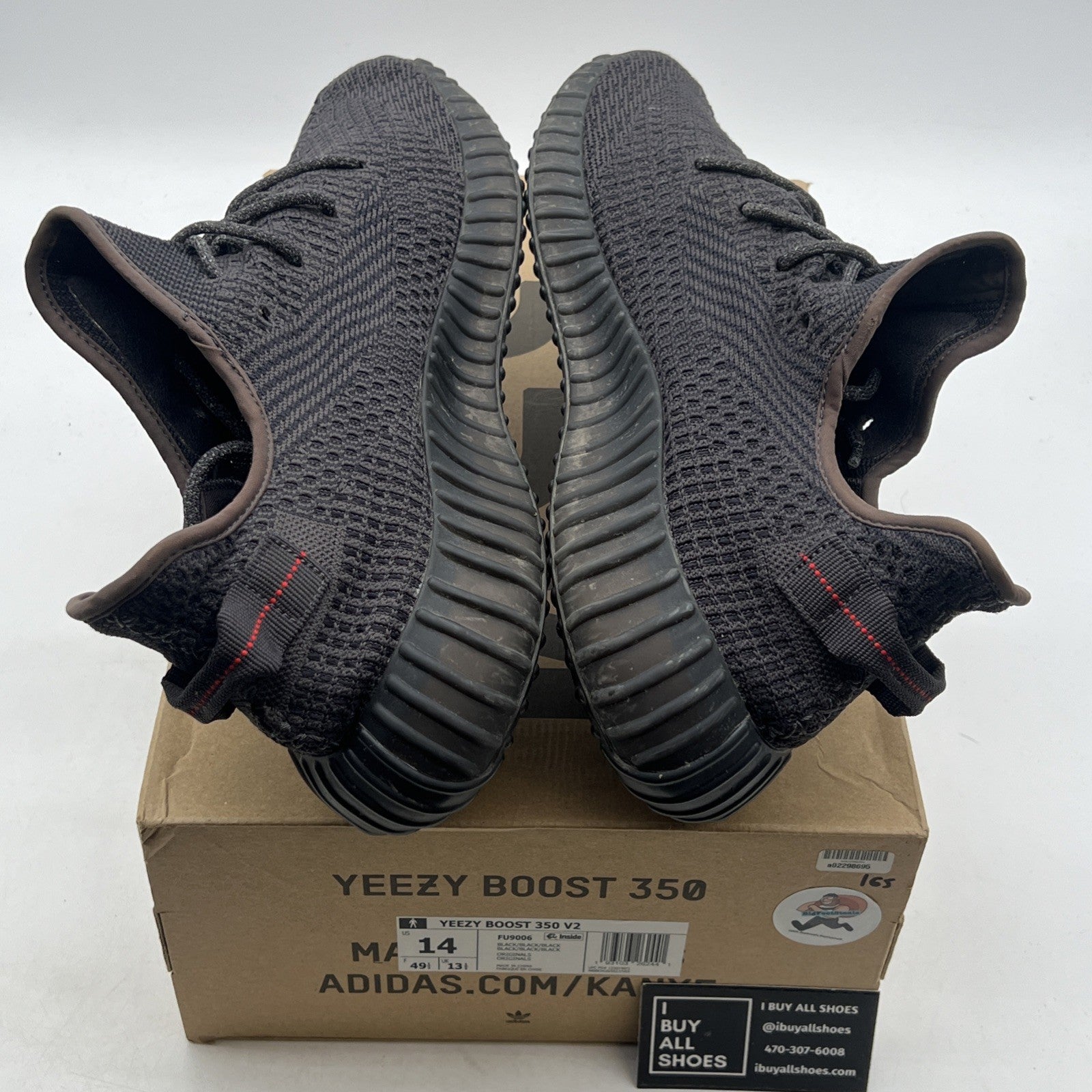 Size 14 - adidas Yeezy Boost 350 V2 Low Black Non-Reflective (FU9006)