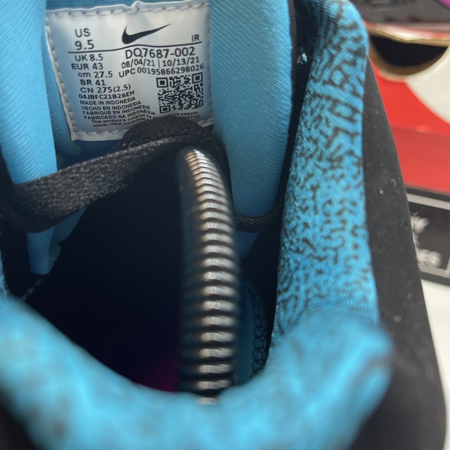 Size 9.5 - Nike Air Flight Lite Mid Black Cyber Teal (DQ7687-002)