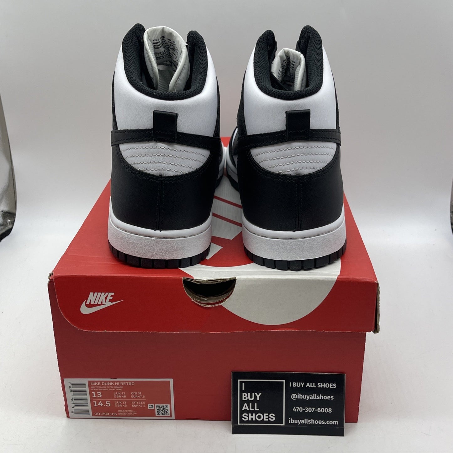 Size 13 - Nike Dunk High Black White (DD1399105)