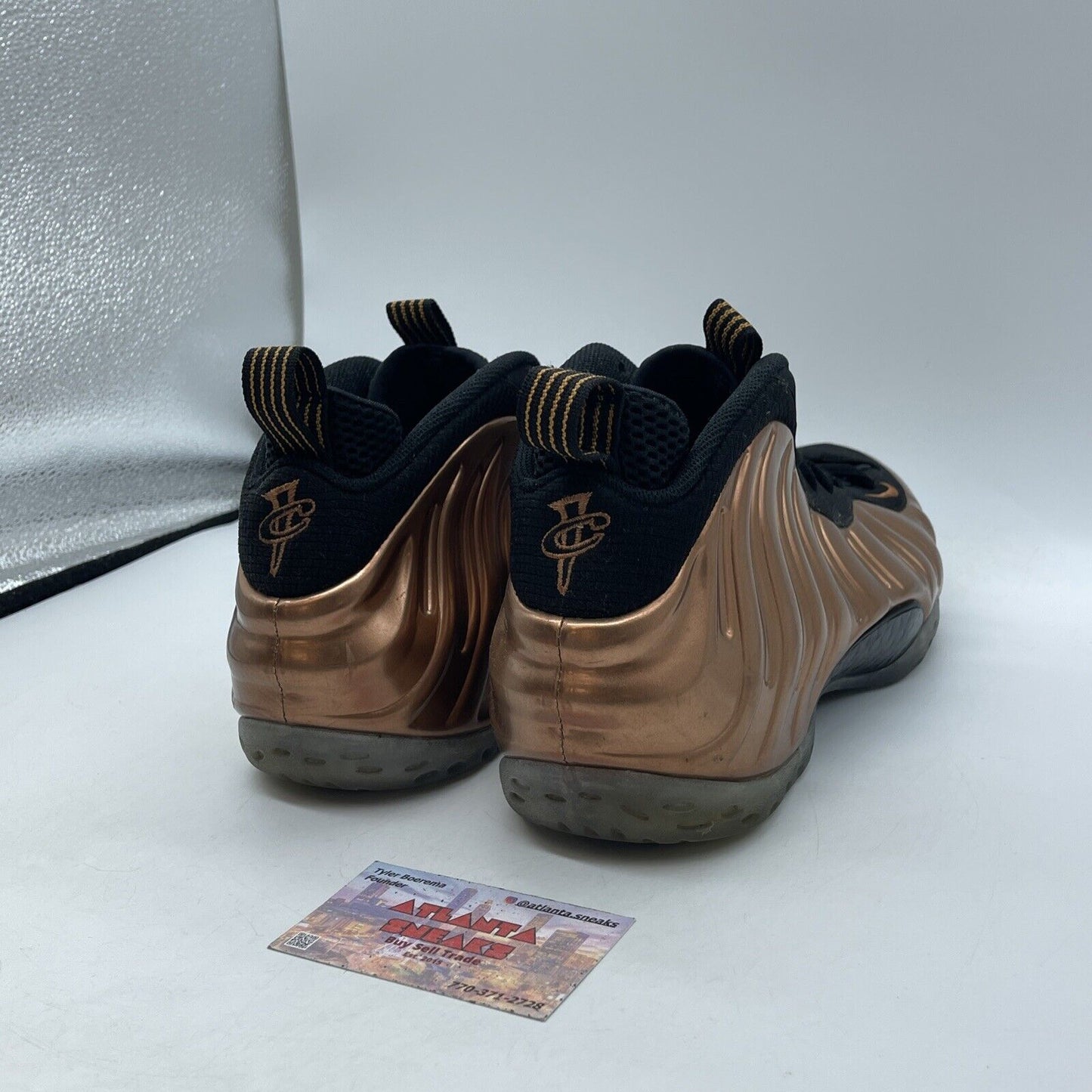 Size 9.5 - Nike Air Foamposite One 2017 Copper Leather Black Suede (314996-007)