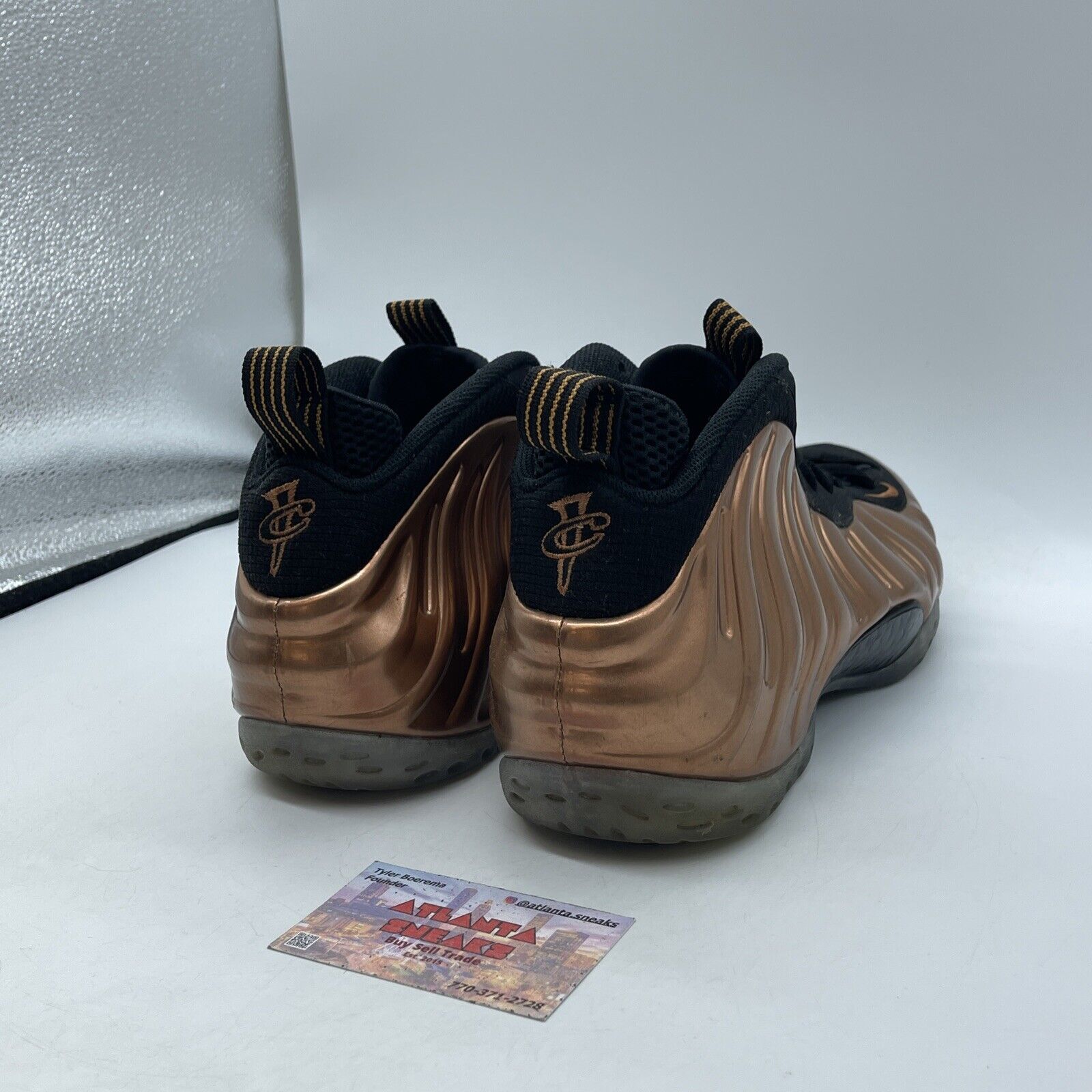 Size 9.5 - Nike Air Foamposite One 2017 Copper Leather Black Suede (314996-007)