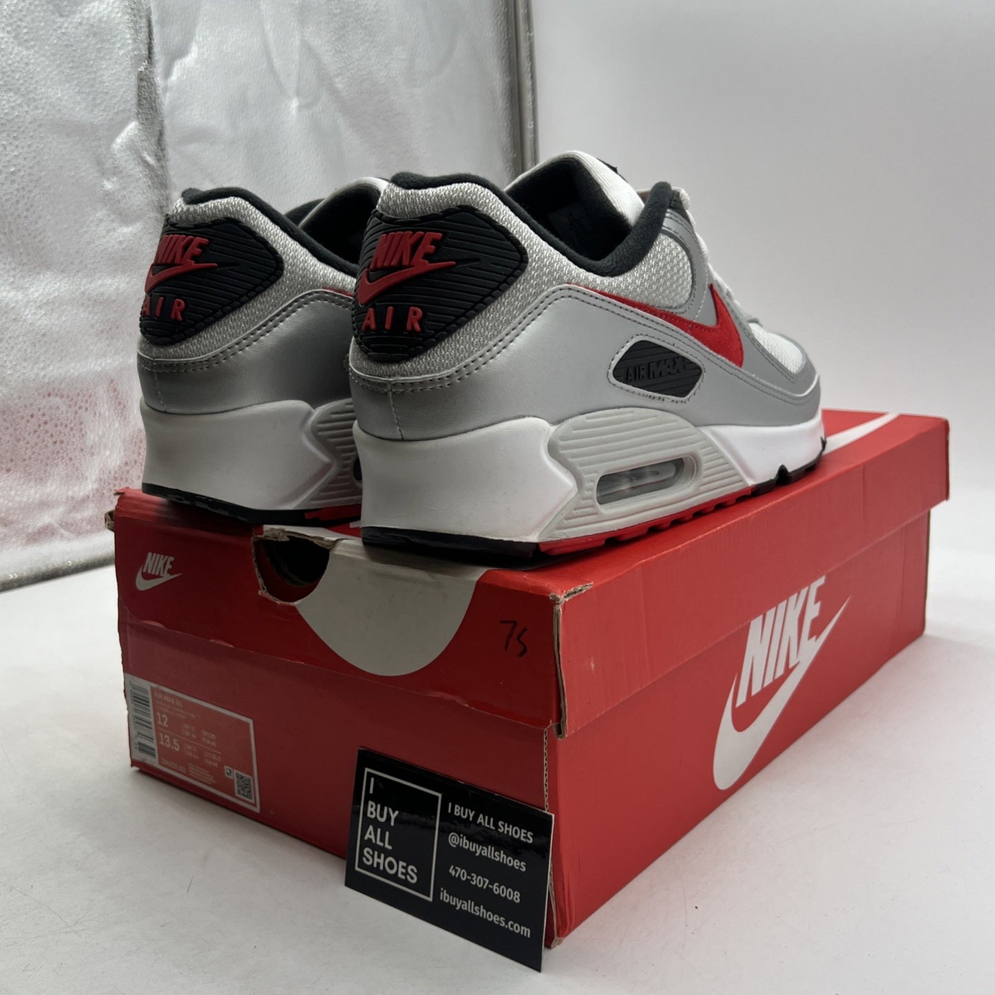 Size 12 - Nike Air Max 90 Icons - Silver Bullet (DX4233-001)