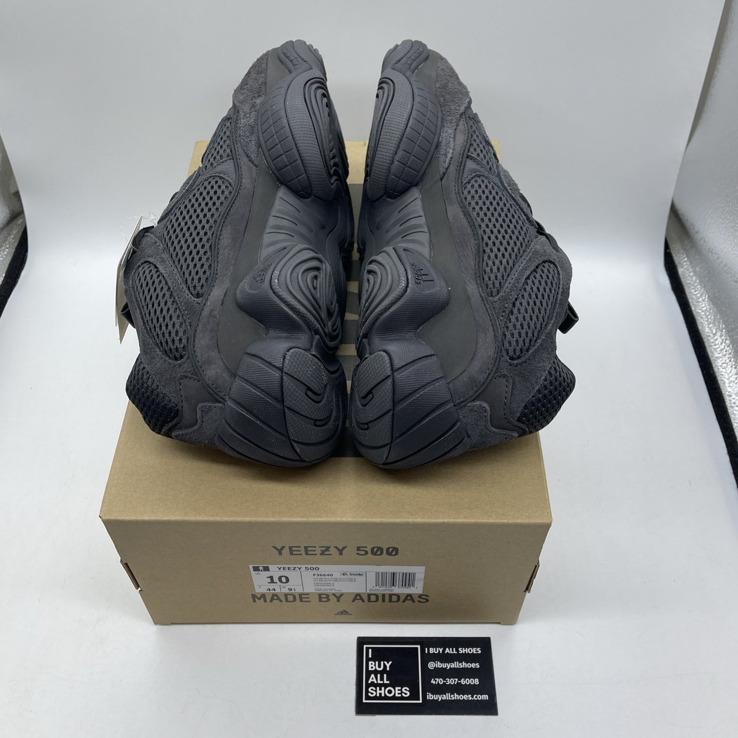 Size 10 - adidas Yeezy 500 Low Utility Black suede (F36640)