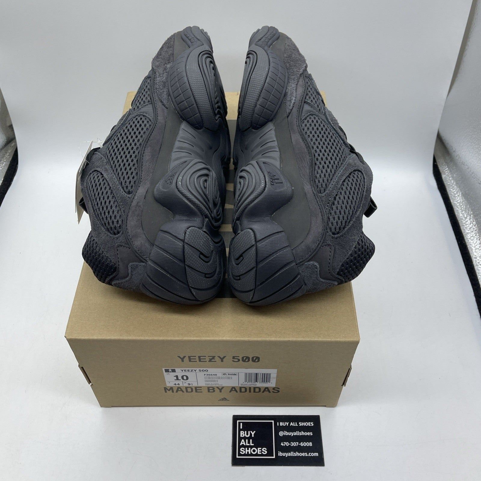 Size 10 - adidas Yeezy 500 Low Utility Black suede (F36640)